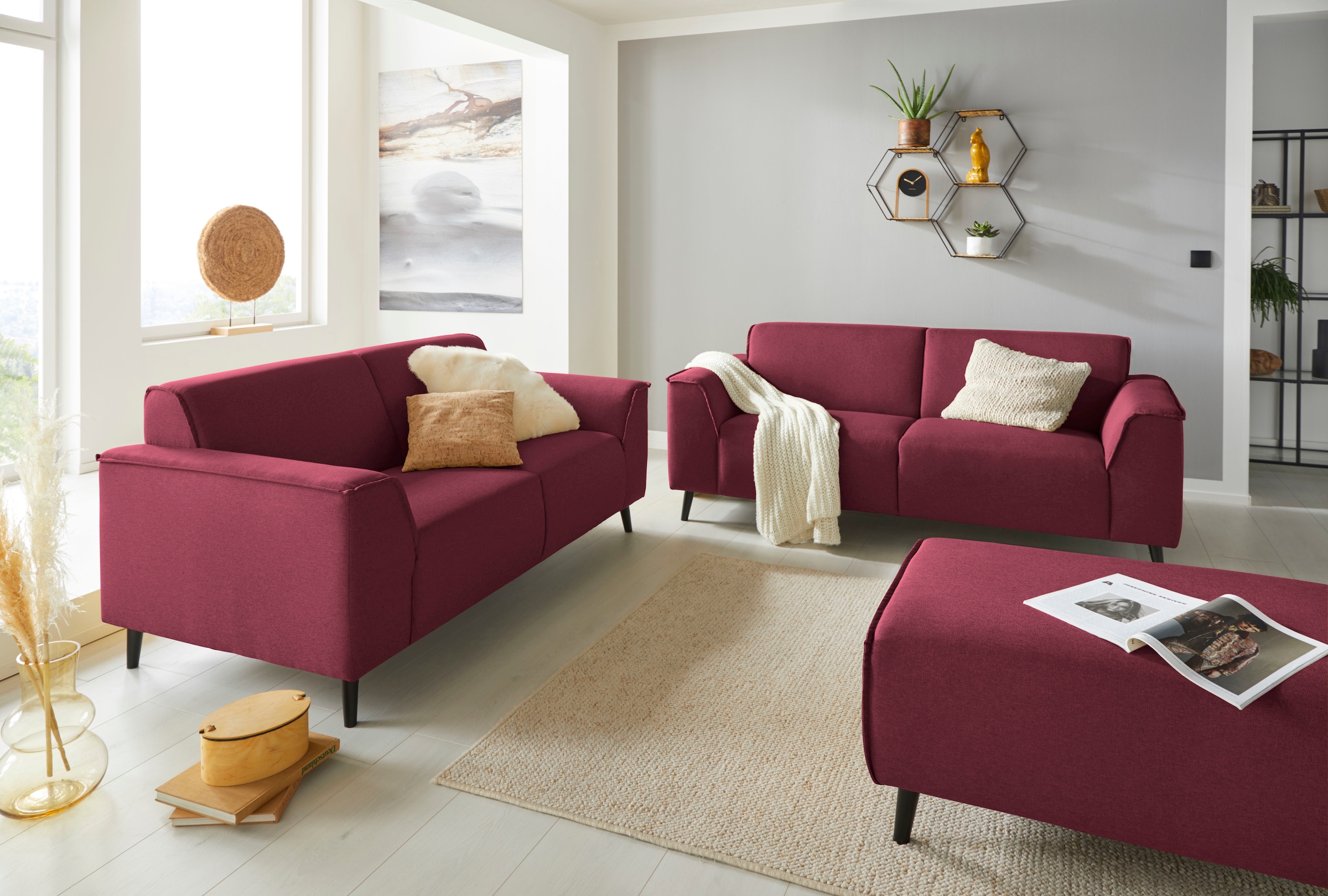 DOMO collection 2-Sitzer »Amora moderne Formensprache, tolle Verarbeitungsdetails, komfortabel«, mit Federkern für hohen Sitzkomfort