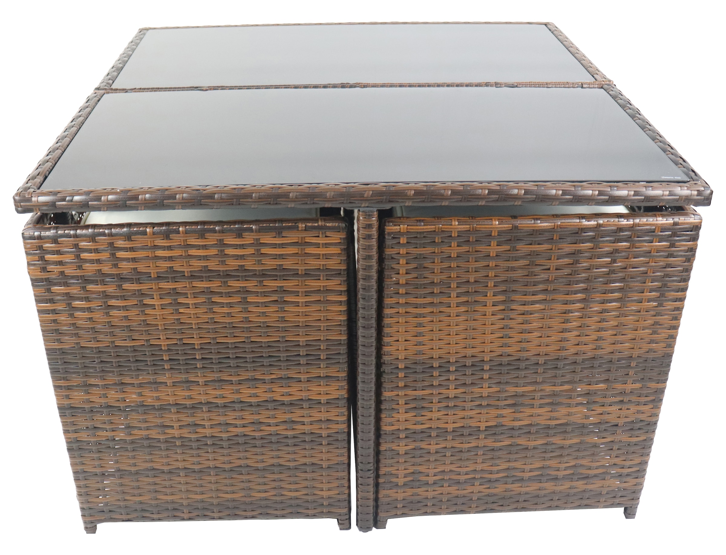 VCM Garten-Essgruppe »VCM 5-tlg Gartenmöbel Set | Sitzgruppe Essgruppe | 1xTisch, 4x Stühle | Tisch Maße ca. H. 72 x B. 110 x T. 110 cm | Rattan | Garten Set - Raloso«, (5 tlg., Raloso)