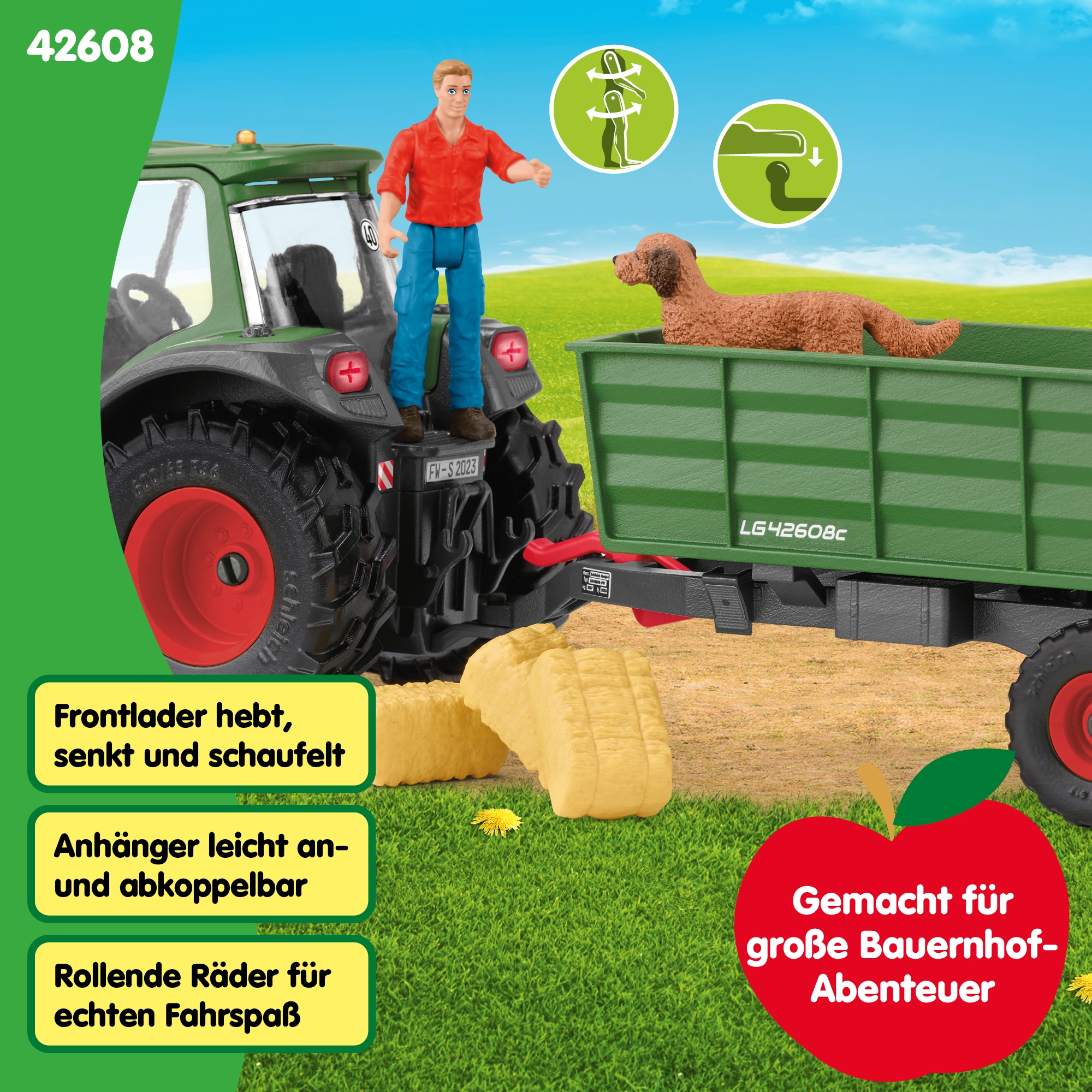 Schleich® Spielwelt »FARM WORLD, Traktor mit Anhänger  (42608)«