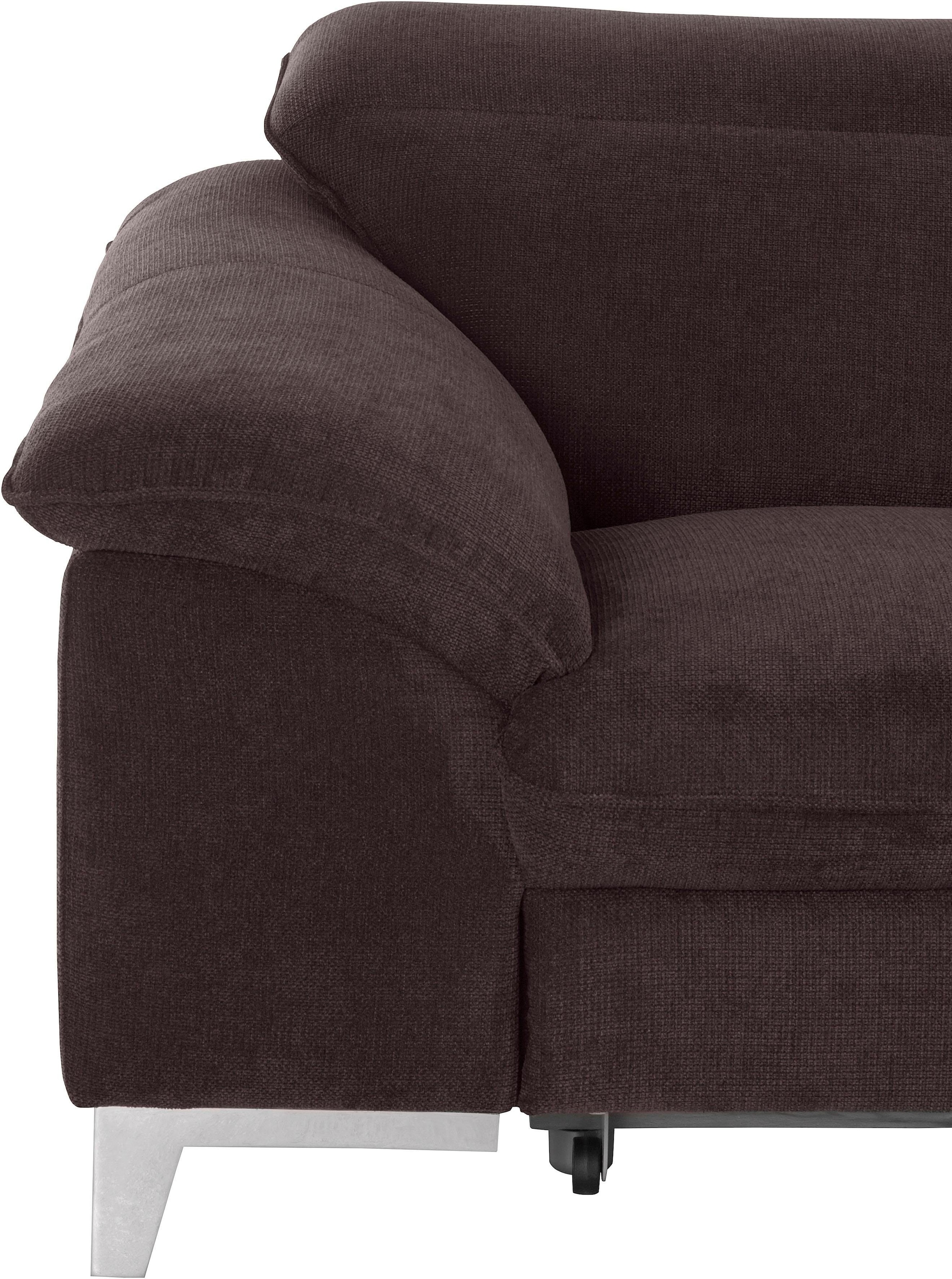 COTTA Polstergarnitur »Teresa L-Form«, (Set), Set bestehend aus: Ecksofa mit Kopfteilverstellung & Hocker