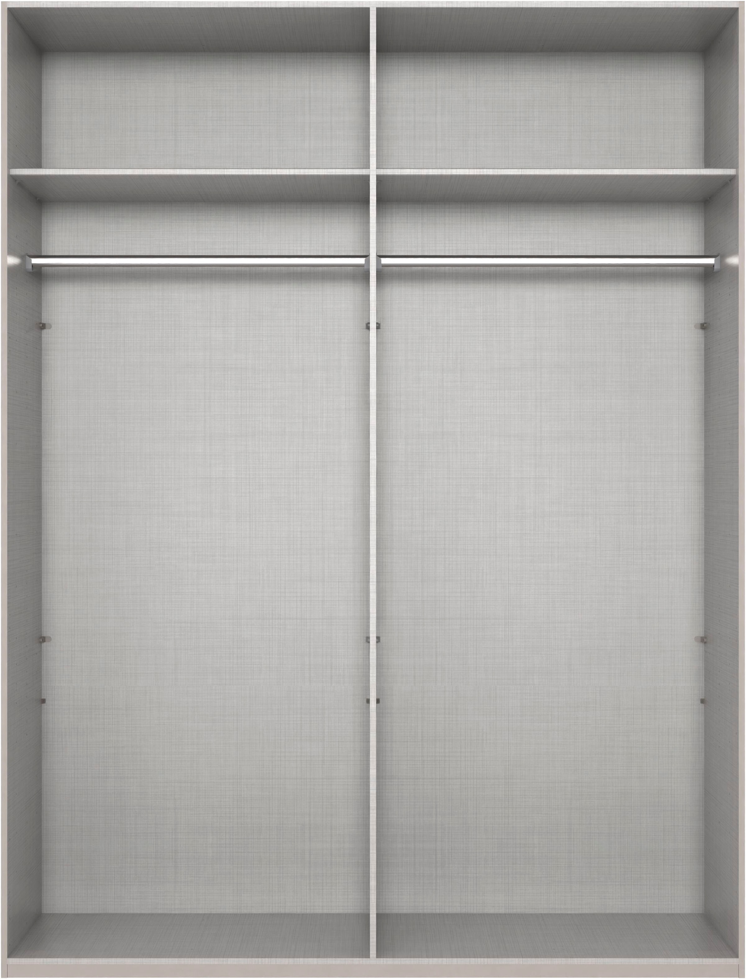 Wimex Kleiderschrank »Mugano,in 8 Breiten,3 Höhen,2 Tiefen, viele Farben, Made in Germany«, (in Basic oder Premium Ausstattung mit 2 weiteren Einlegeböden), mit langen Griffstangen aus Metall, wahlweise mit oder ohne Spiegel