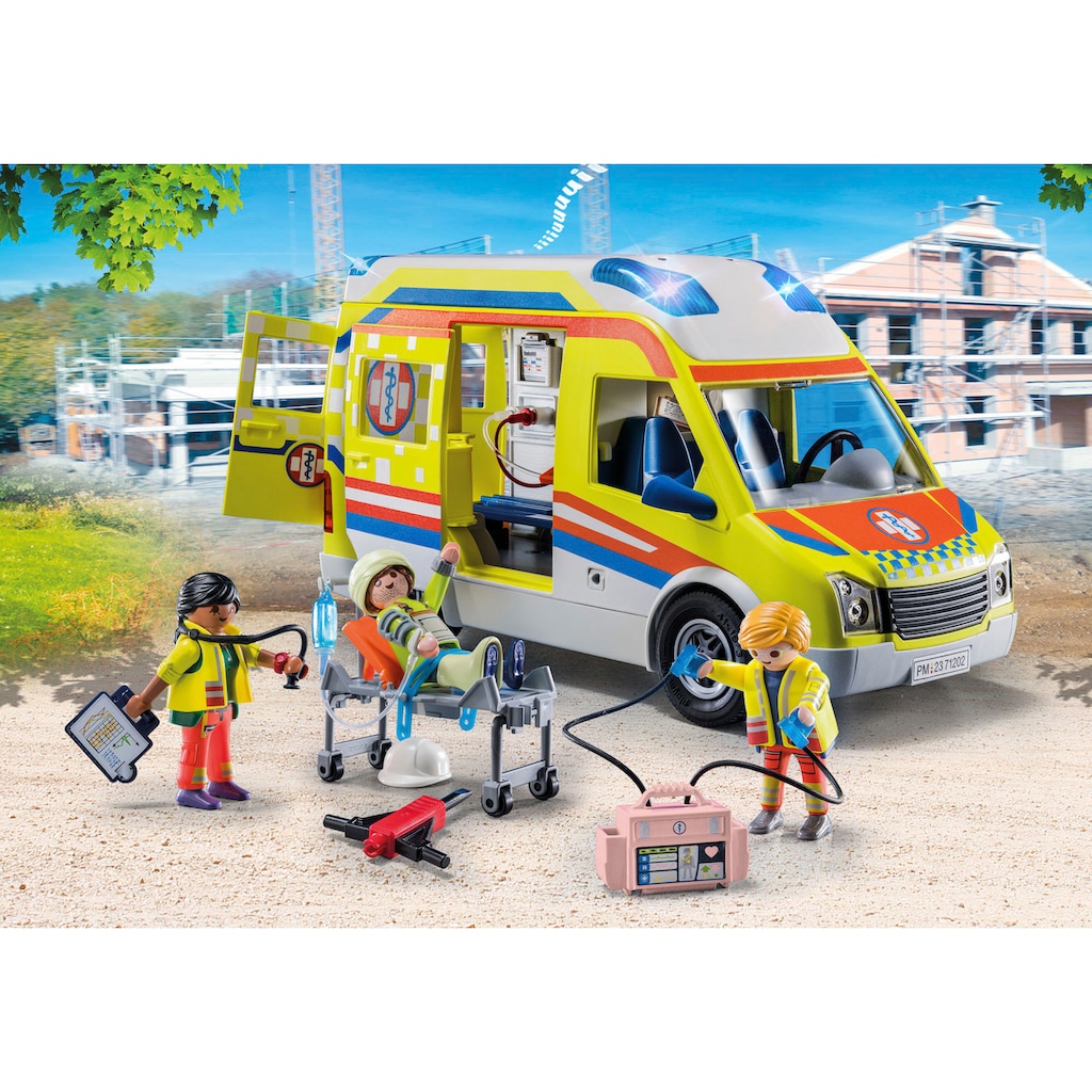 Playmobil® Konstruktions-Spielset »Rettungswagen mit Licht und Sound (71202), City Life«