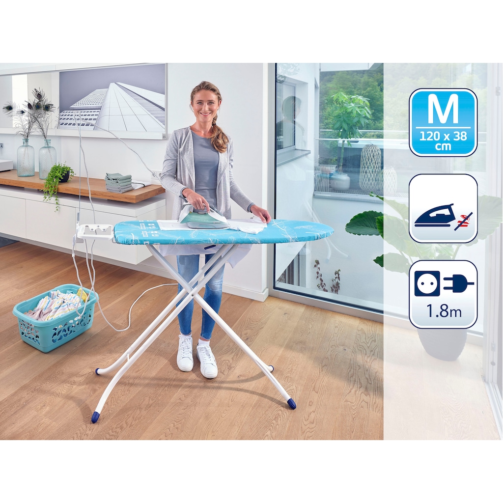 Leifheit Bügelbrett »Air Board M Compact Plus«, Bügelfläche 120 cmx38 cm