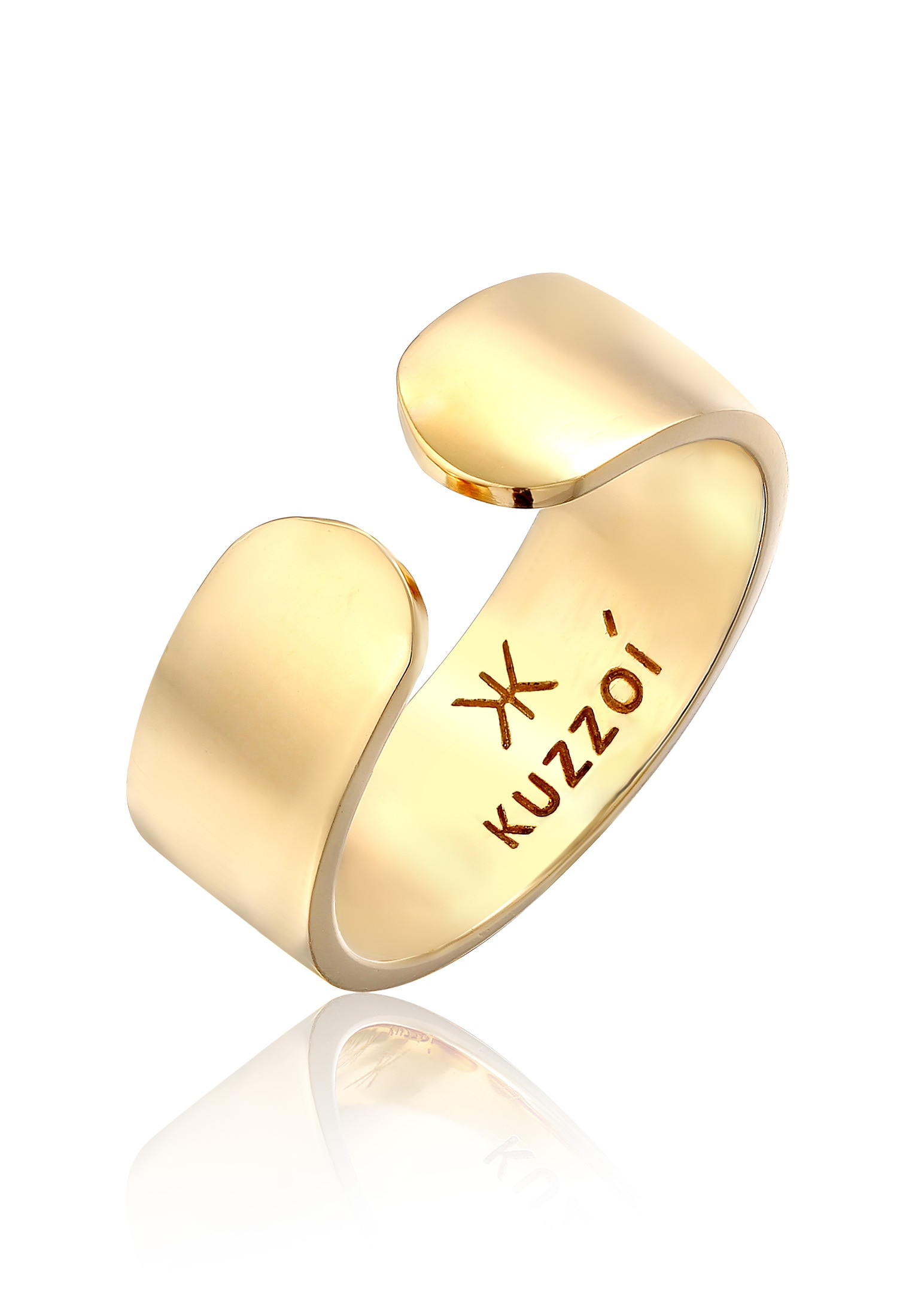 Kuzzoi Fingerring »Ring Bandring Klares Design Offen 925 Silber«