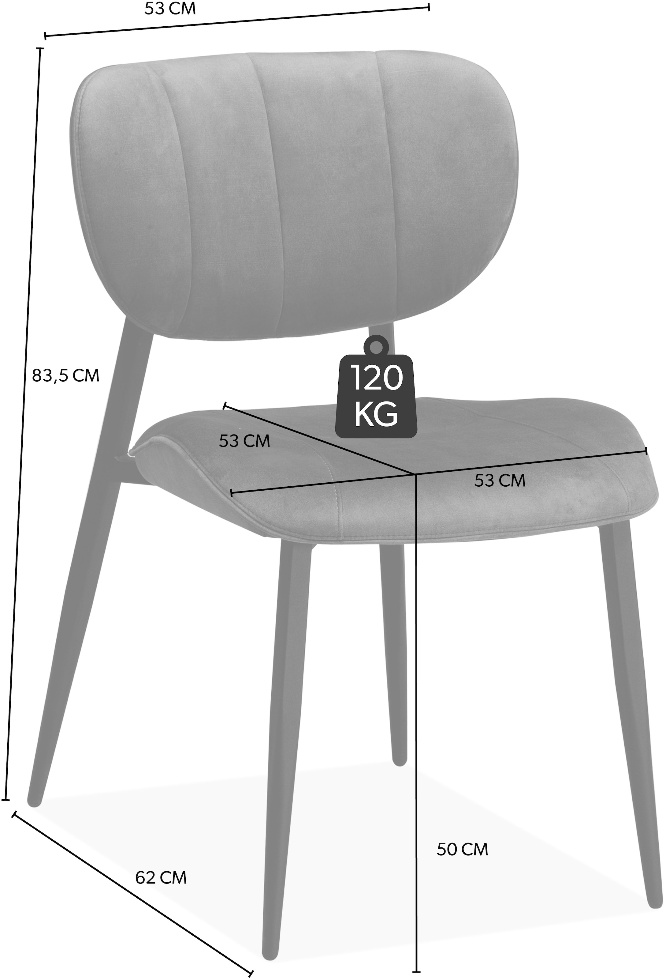 OMG Design Esszimmerstuhl »Jona«, (Set), 2 St., Stoff, Küchenstuhl Polsterstuhl, In drei stilvollen Farben erhältlich
