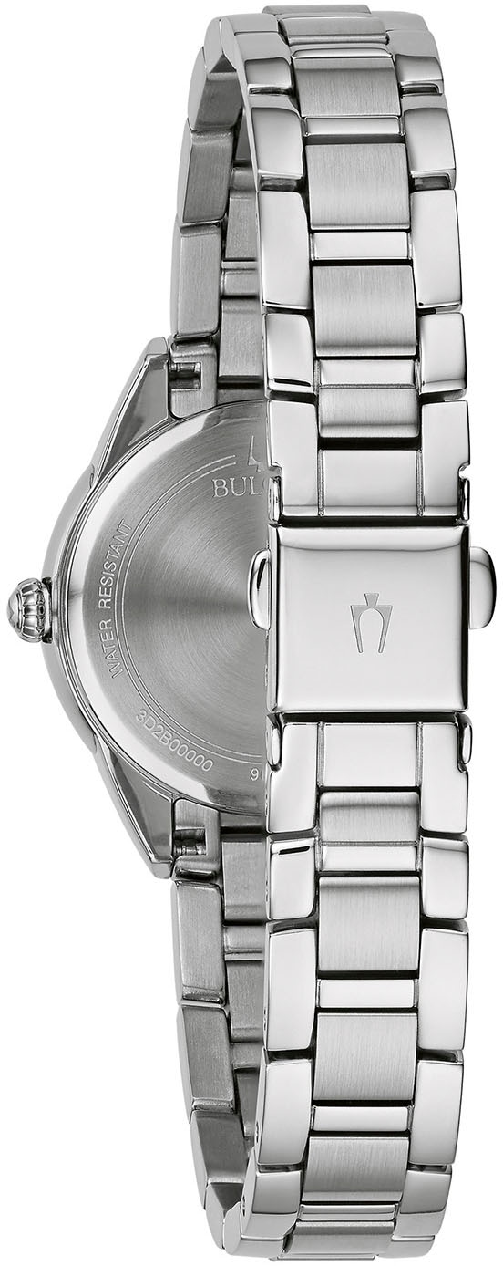 Bulova Quarzuhr »96P249«, Armbanduhr, Damenuhr, Edelstahlarmband, mit Diamanten