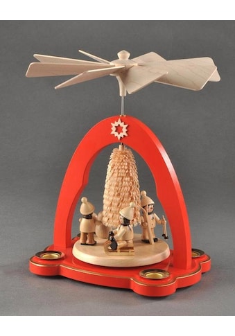 Albin Preissler Weihnachtspyramide »Tischpyramide - Winterkinder, Weihnachtsdeko rot« kaufen