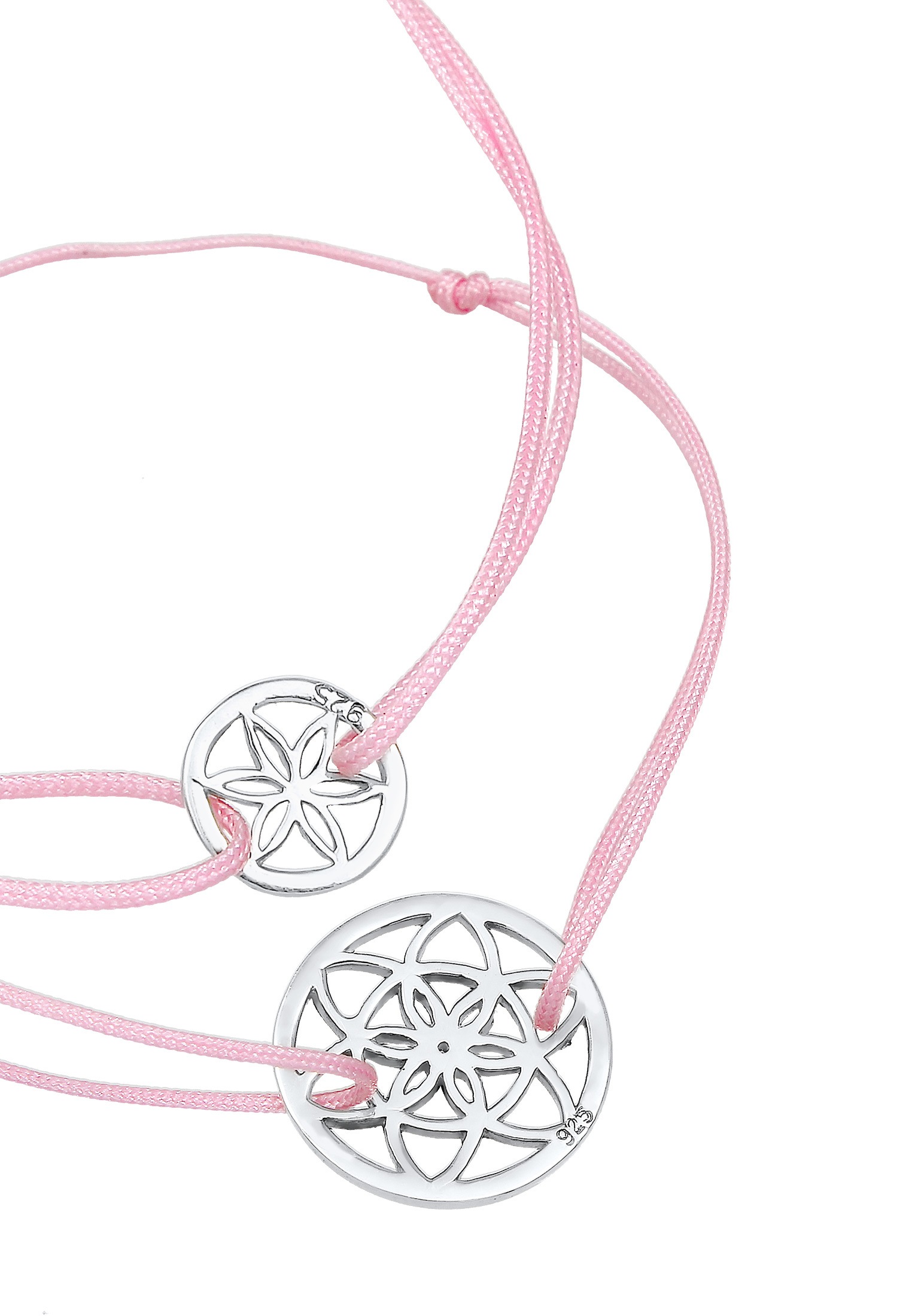 Elli Armketten Set »Armband Lebensblume Mutter Kind Set Nylon 925 Silber«