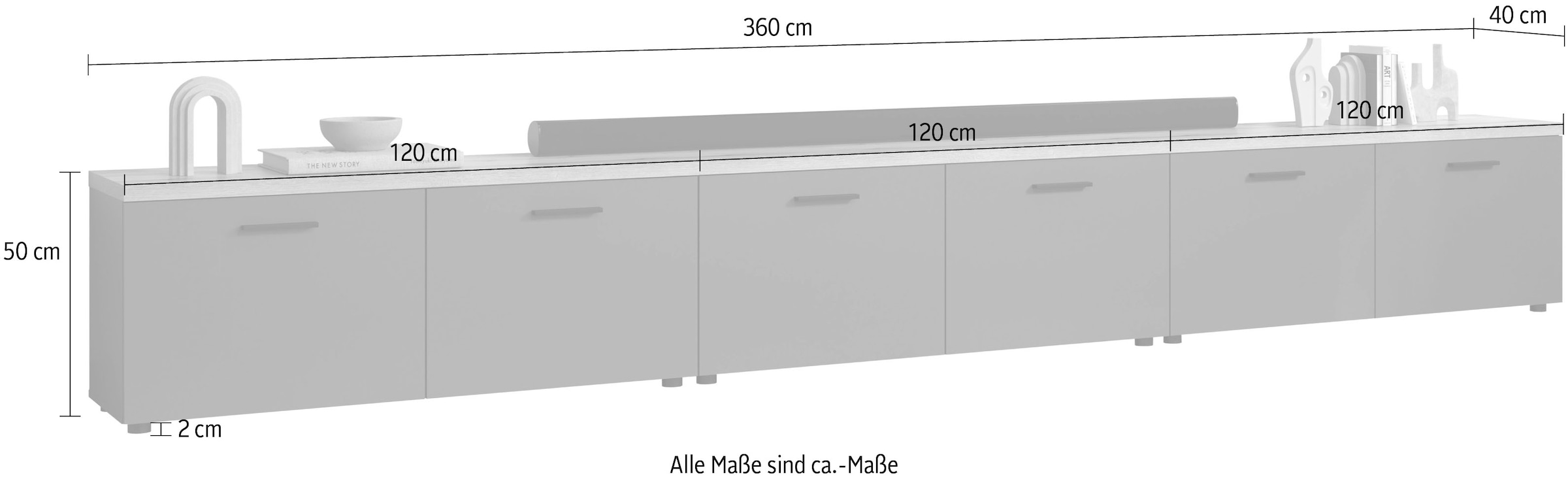 Home affaire TV-Wand »Bajo« 3 Stk. tlg.