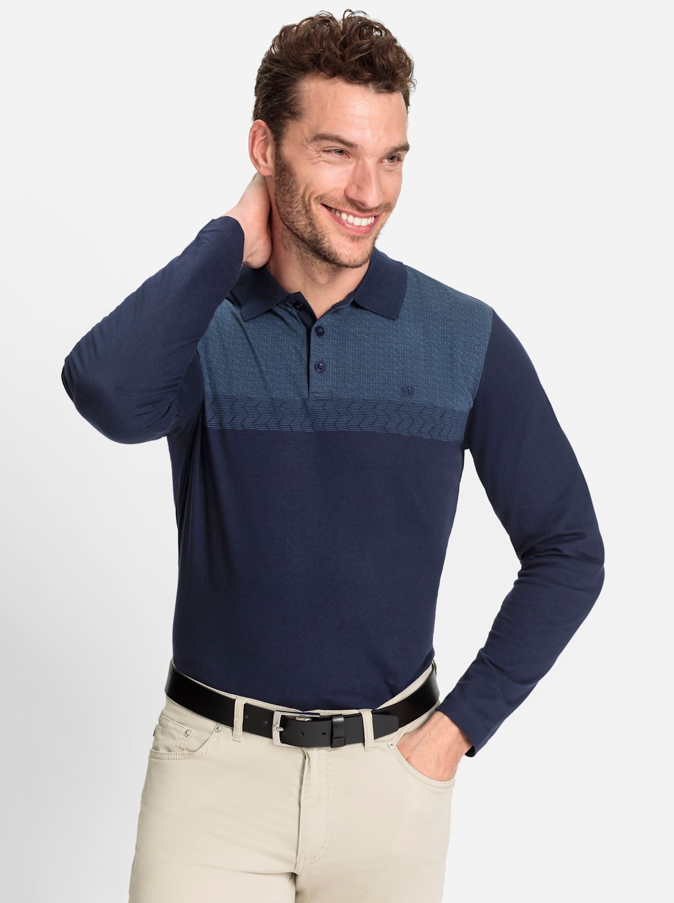 Marco Donati Poloshirt »Langarm-Poloshirt«, (1 tlg.)