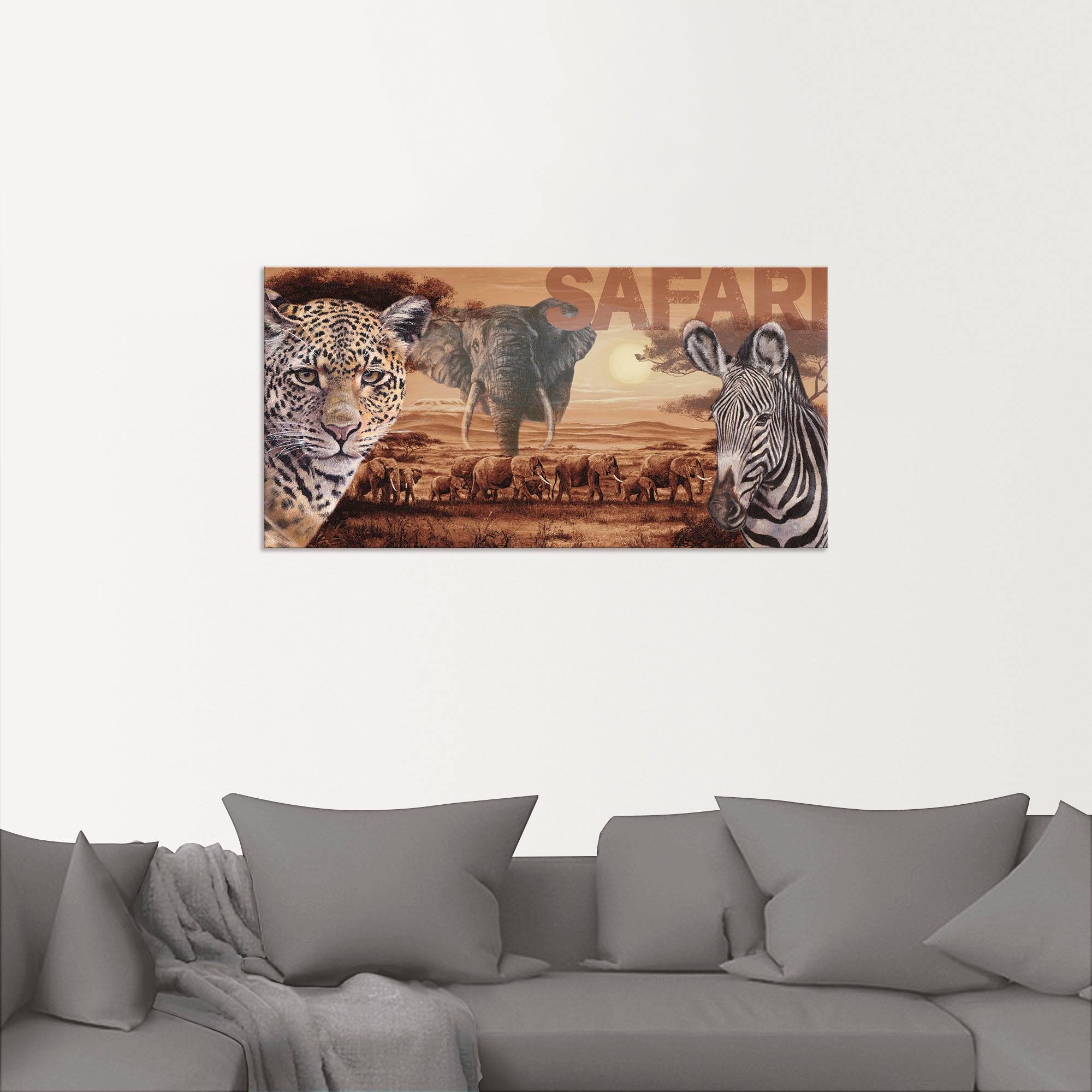 Artland Wandbild »Safari«, Wildtiere, (1 St.), als Alubild, Outdoorbild, Leinwandbild, Wandaufkleber, versch. Größen