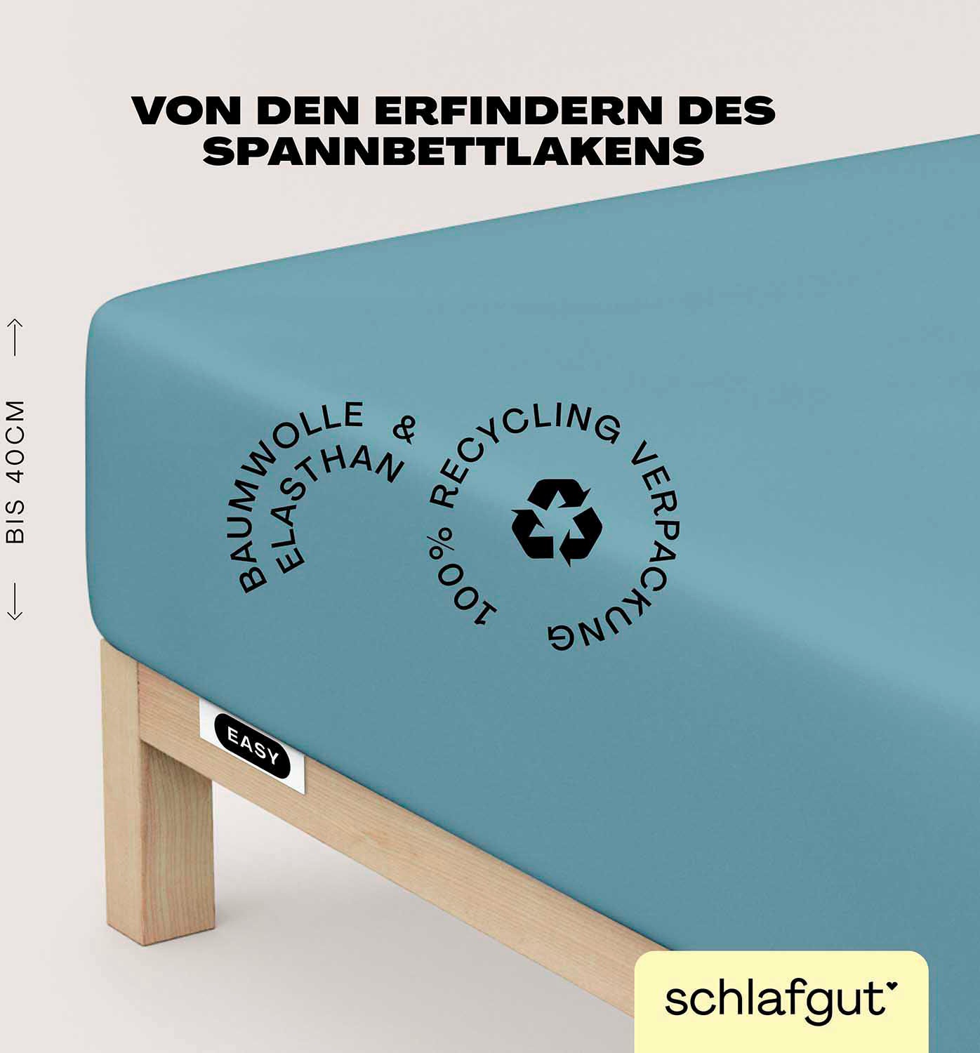 Schlafgut Spannbettlaken »EASY Jersey Elasthan Boxspring«, MADE IN GREEN by OEKO-TEX®