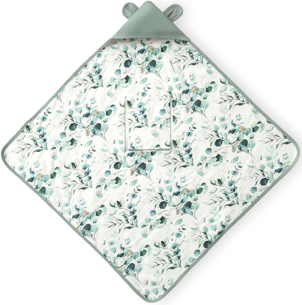 Hauck Babydecke »Baby Einschlagdecke, Snuggle N Dream leaves Mint/grün«, Baby Einschlagdecke mit Kapuze