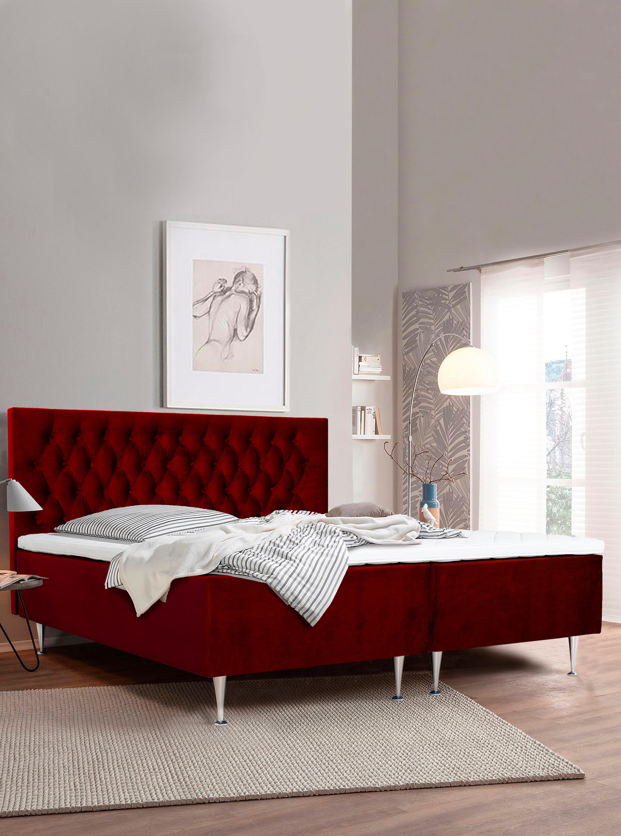 Home affaire Boxspringbett »Exclusive« inkl. Topper, 3 Breiten, 3 Härtegrad-Ausführungen
