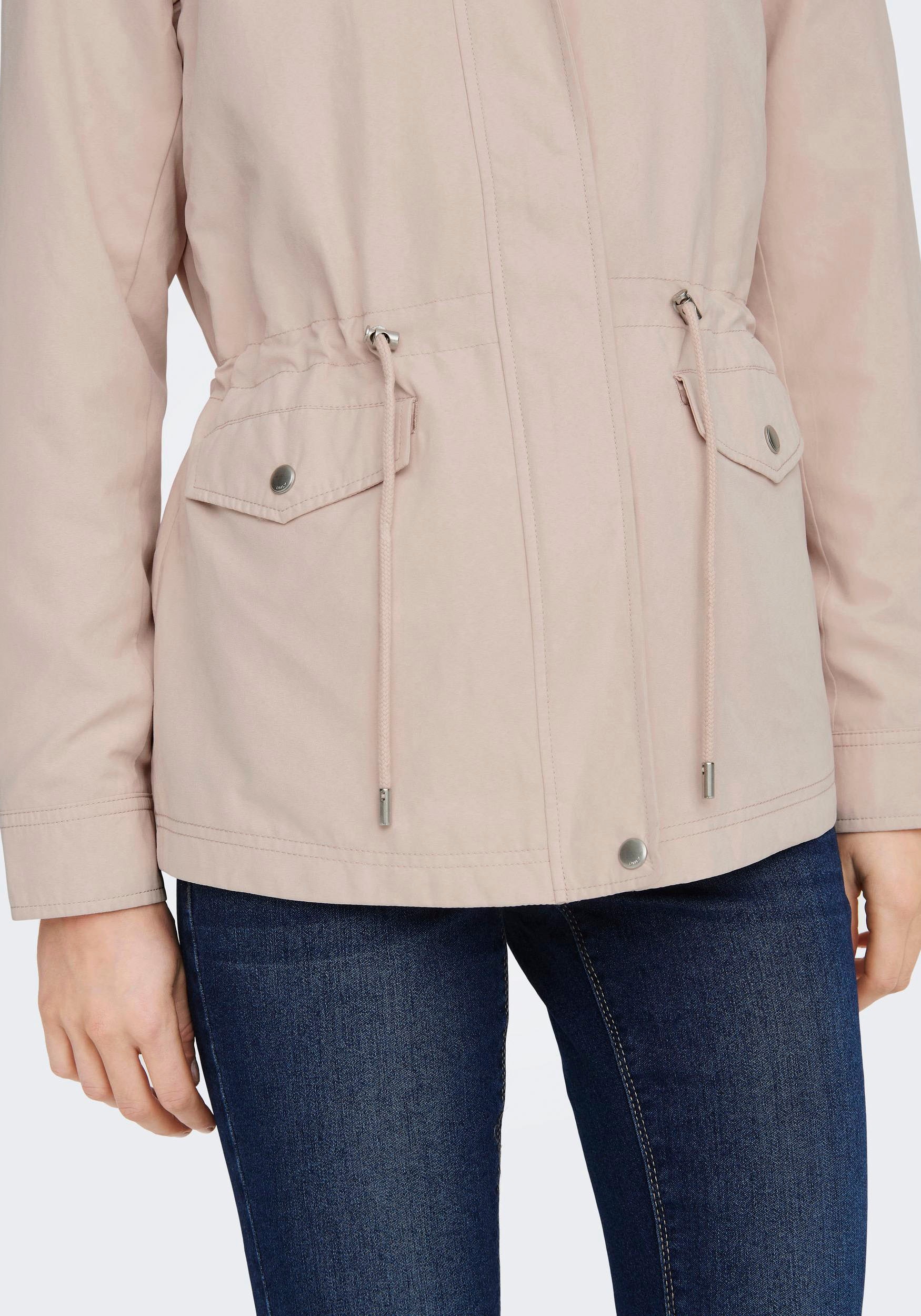 ONLY Parka »ONLNEWSTARLINE SPRING JACKET CC OTW« mit Kapuze mit durchgehendem und verdecktem Reißverschluss