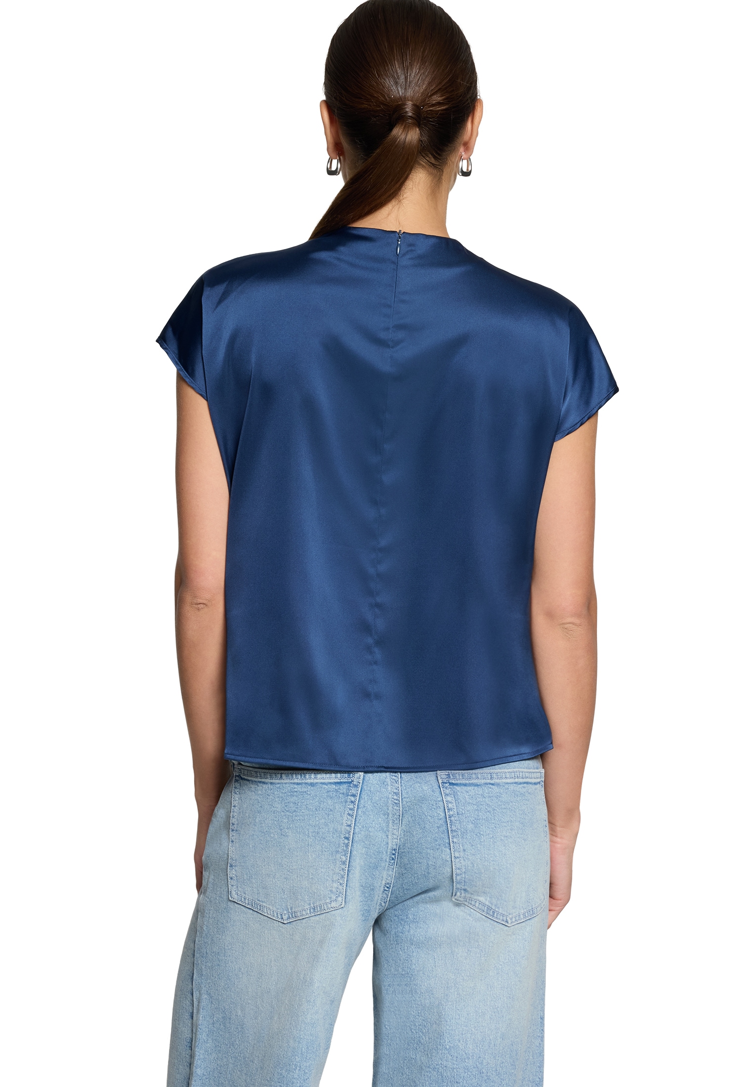 Zero Satinbluse »Satin-Bluse mit Kragen«