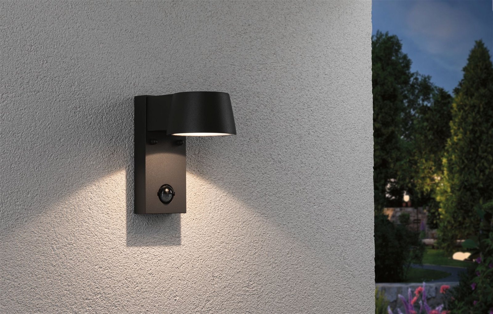 Paulmann LED Außen-Wandleuchte »Capea IP44 96x153mm 3000K 6W 500lm 230V Anthrazit Aluminium«, 1 flammig, Bewegungsmelder