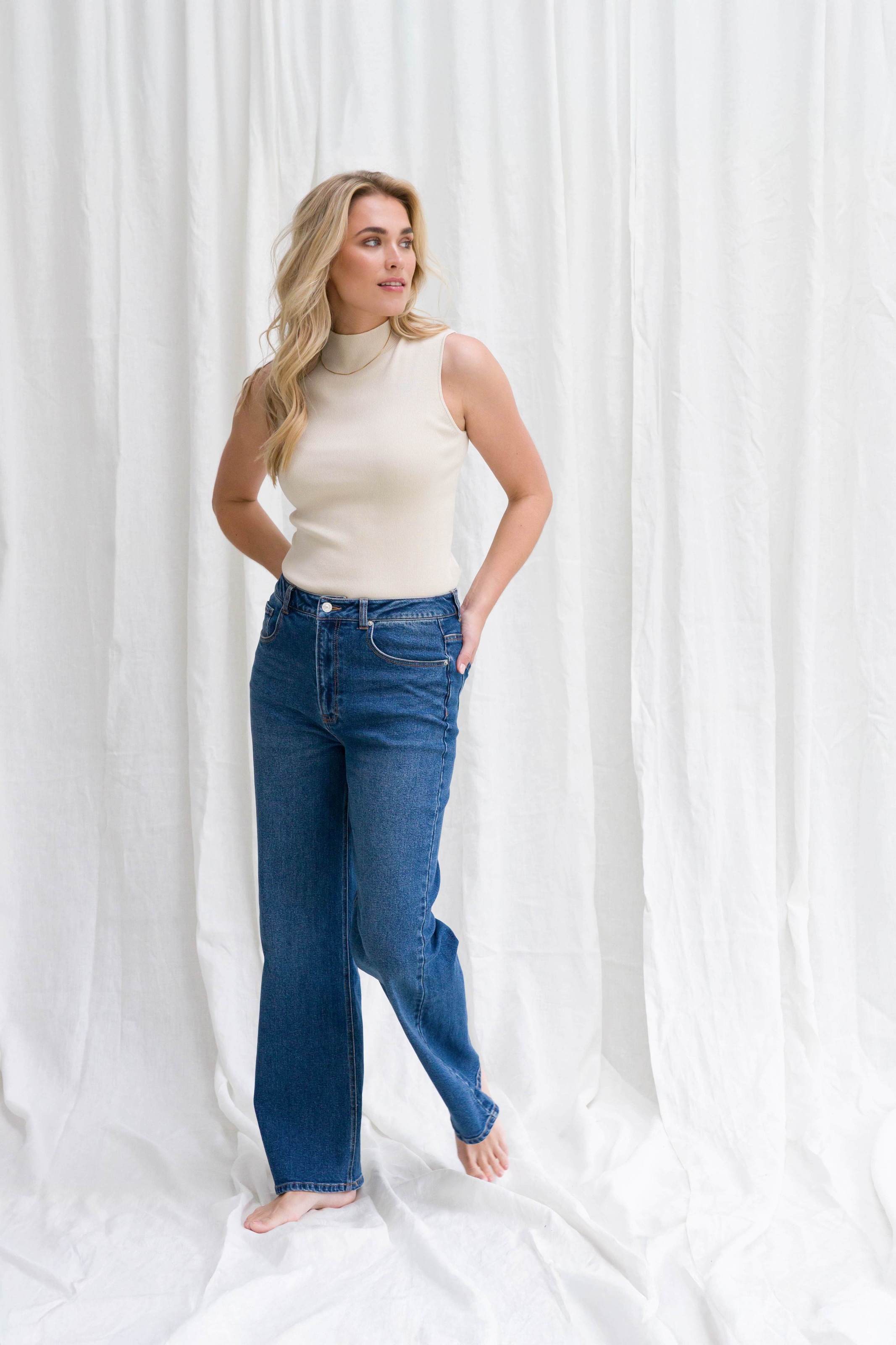 Base Level Weite Jeans »Amy« mit Waschung