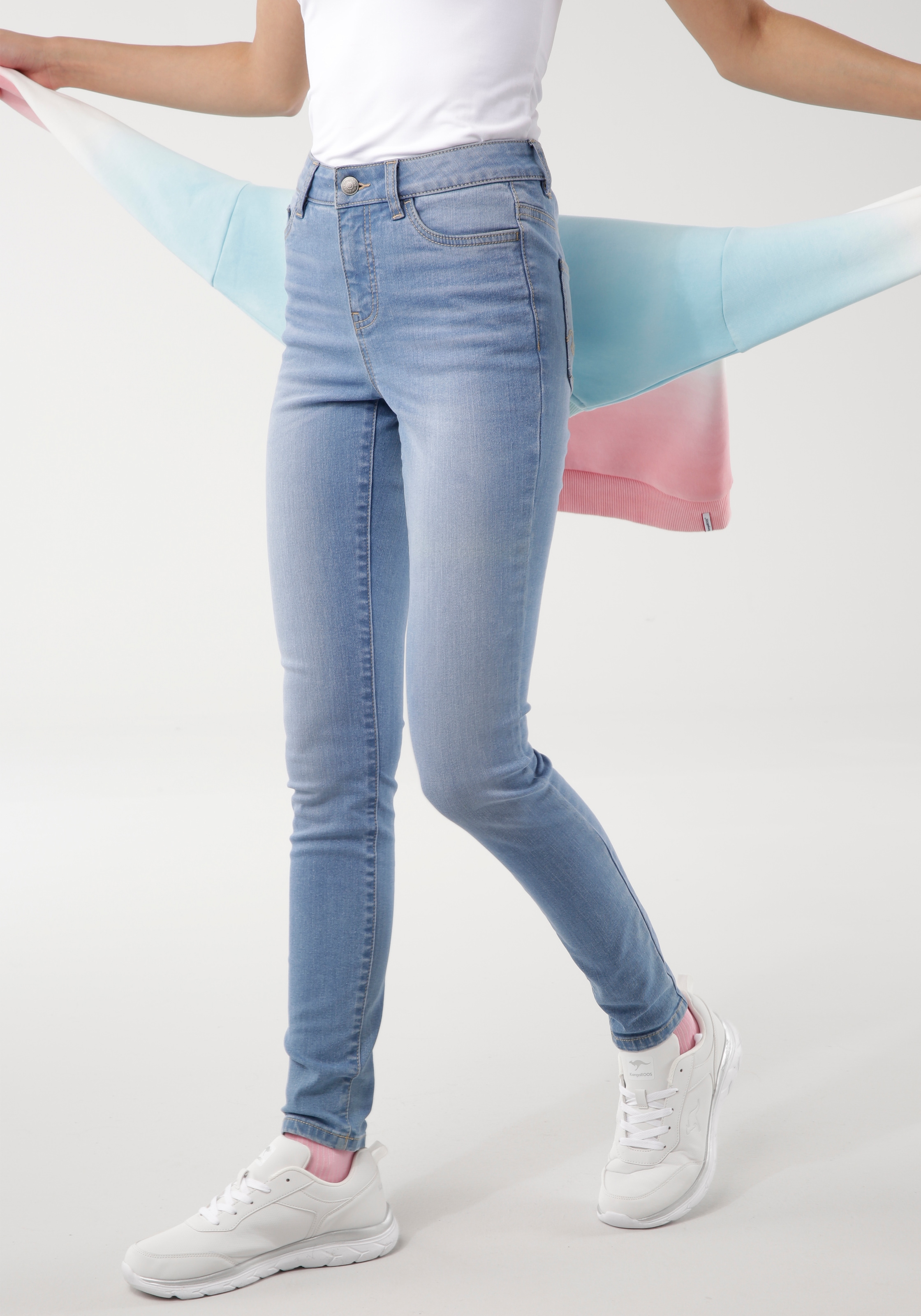 OTTO HIGH mit RISE«, »SUPER KangaROOS bei used-Effekt 5-Pocket-Jeans SKINNY
