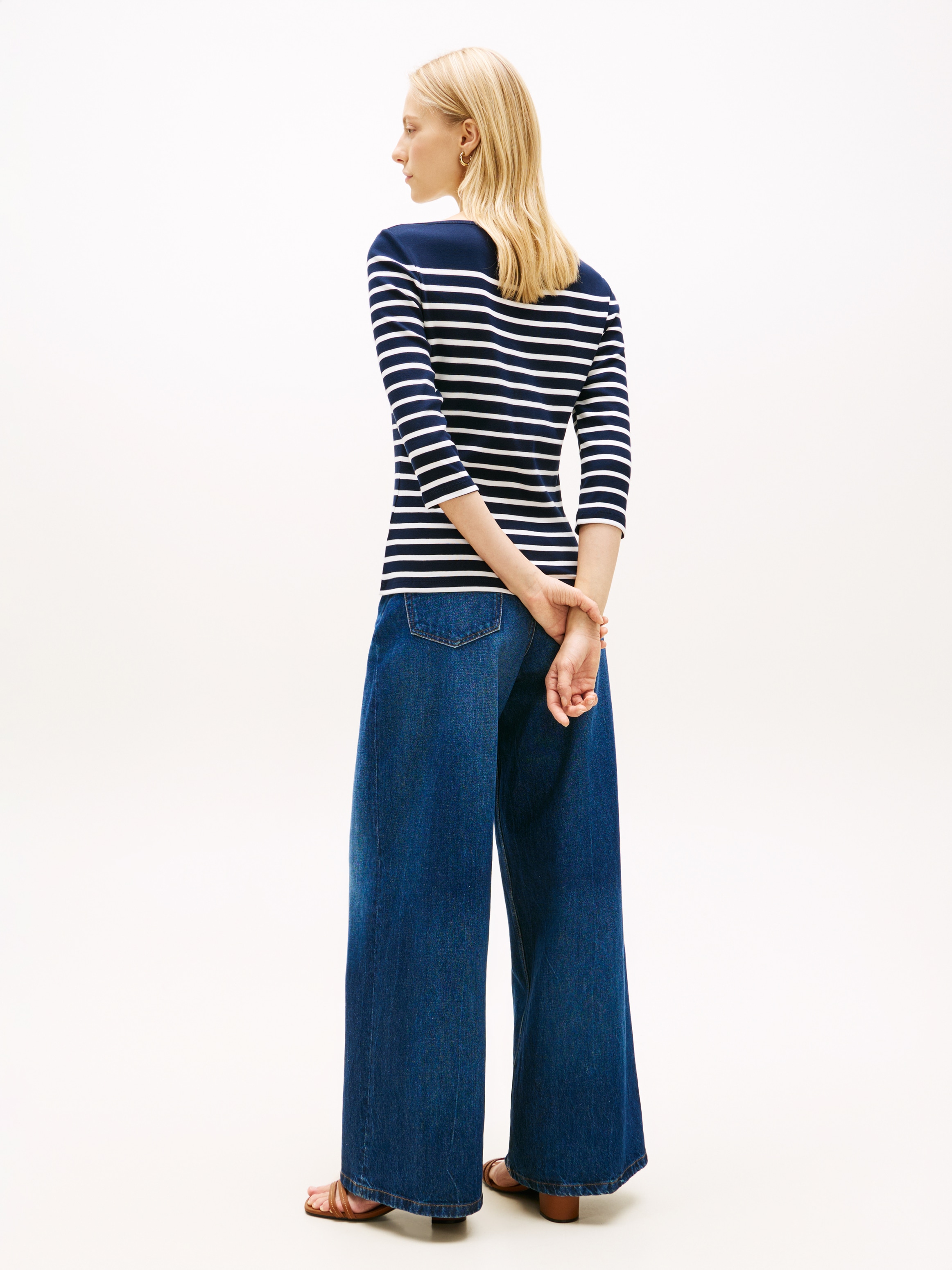 Tommy Hilfiger 3/4-Arm-Shirt »NEW CODY SLIM BOAT-NECK« mit Logostickerei