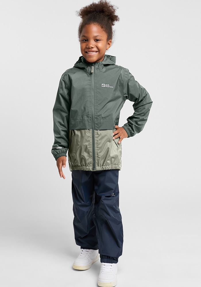 Jack Wolfskin Regenjacke »RAINY DAYS 2L JKT K« mitKapuze in grün, Größe 116