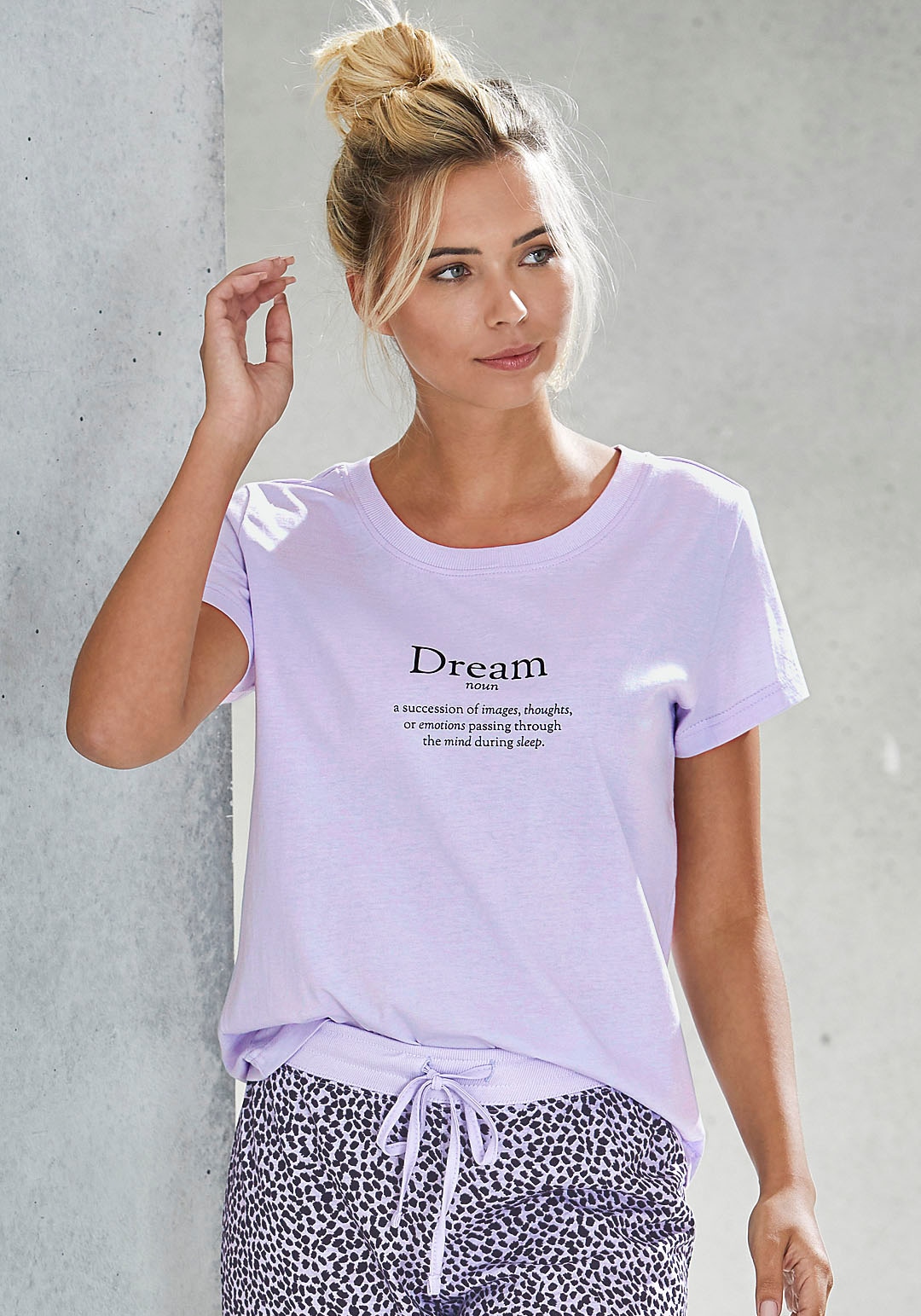 Pyjamaoberteil, online Dreams bei Vivance Statementdruck mit OTTO