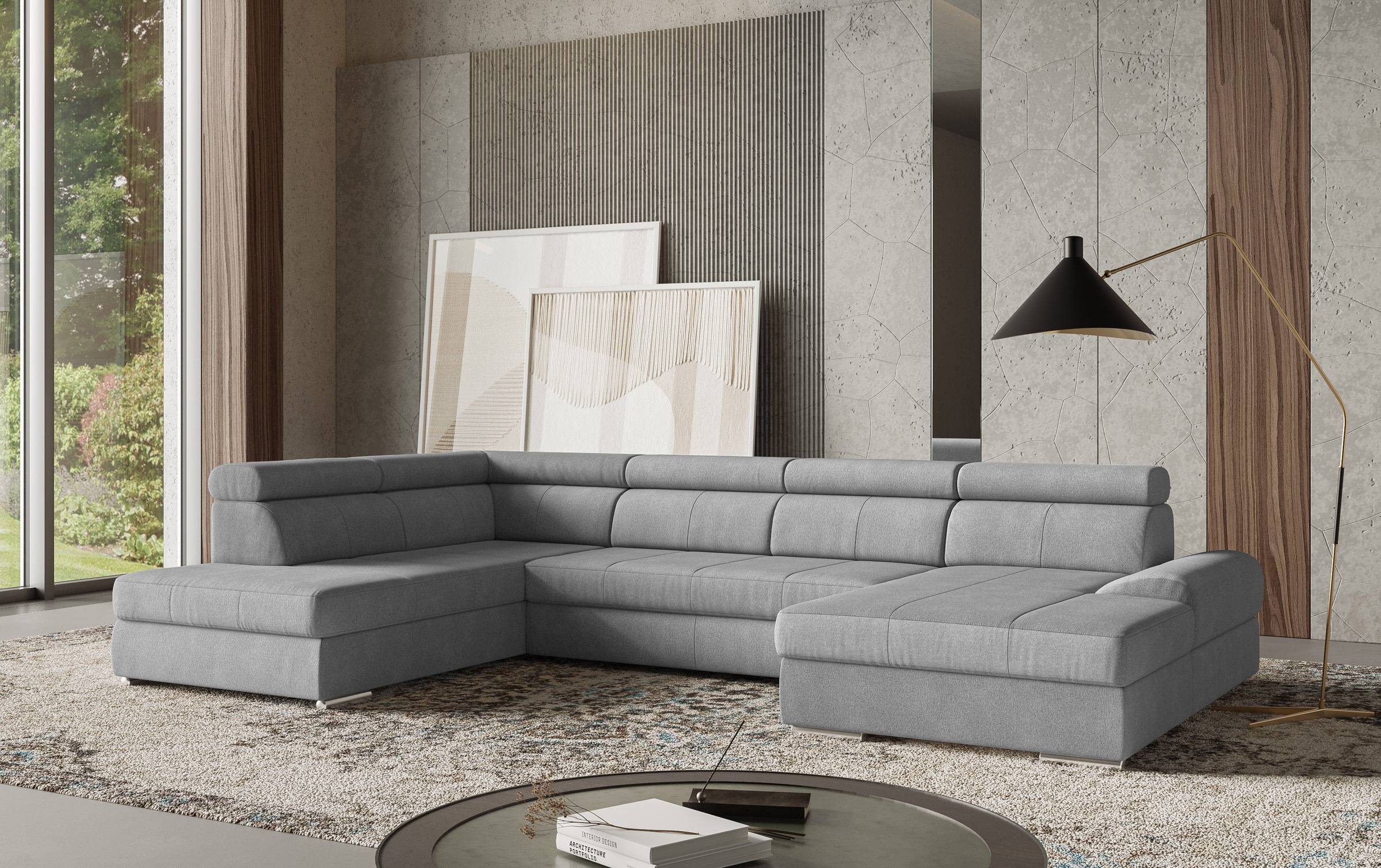 sit&more Wohnlandschaft »U-Form« mit verstellbaren Kopfteilen, wahlweise mit Bettfunktion