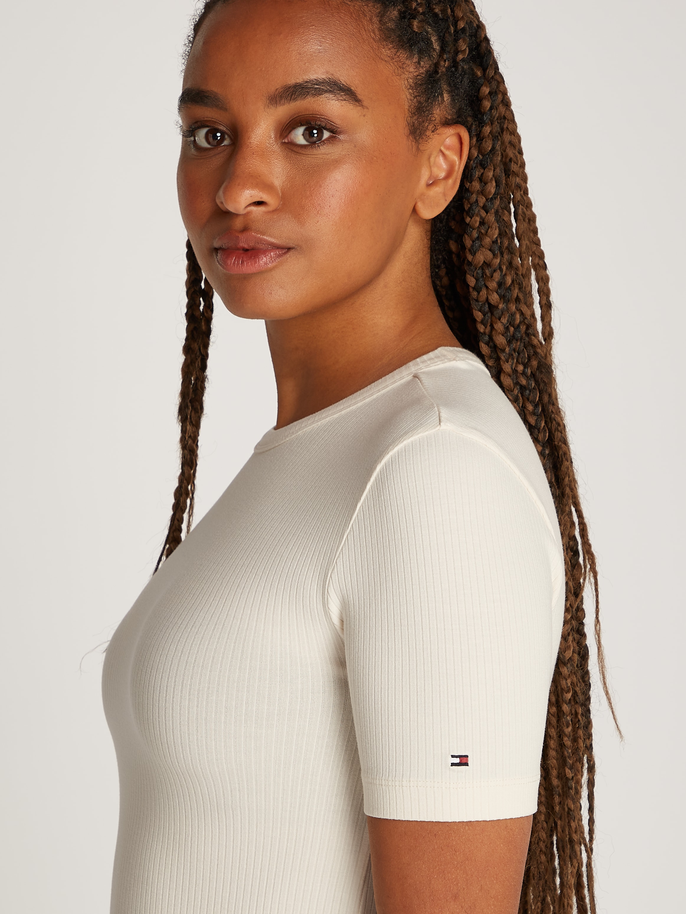 Tommy Hilfiger Kurzarmshirt »5X2 RIB C-NK SS«, mit Rundhals, Kurzarm