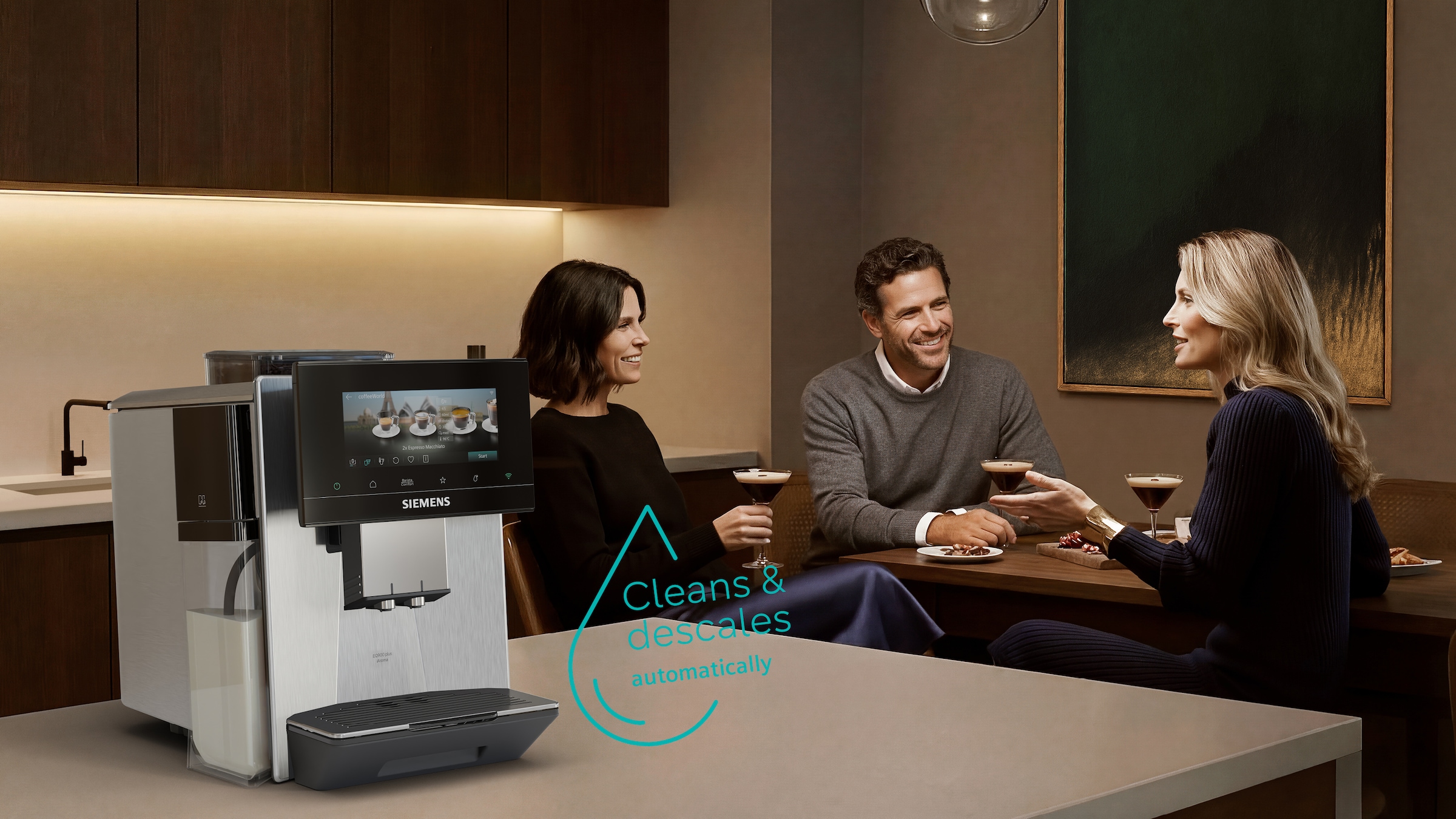 SIEMENS Kaffeevollautomat »EQ900 TQ923EZ3, autom. Reinigung, 41 versch. Getränke, XL-Getränke« farbiges 6.8'' TFT-Display, individuelle Aromaeinstellung, Edelstahl