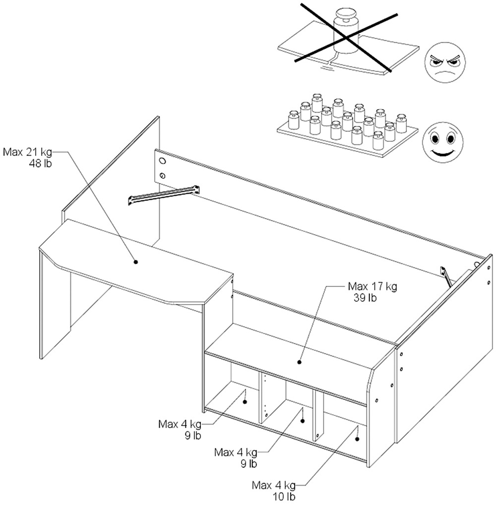 Parisot Jugendzimmer-Set »Jade 11« Set, 2 tlg. Mit Schreibtischplatte und Kommode