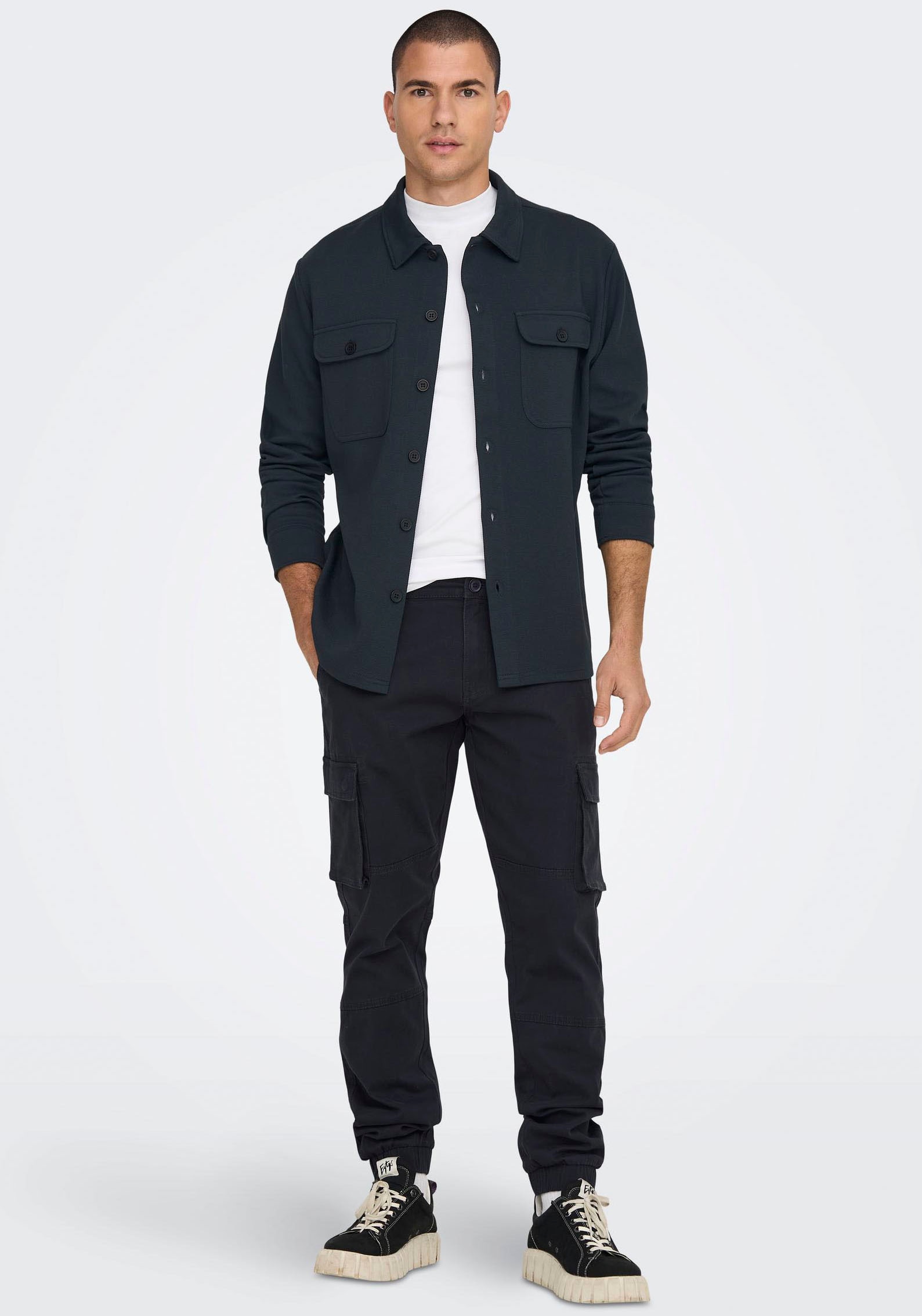 ONLY & SONS Langarmhemd »ONSNEWKODYL OVERSHIRT SWEAT NOOS«