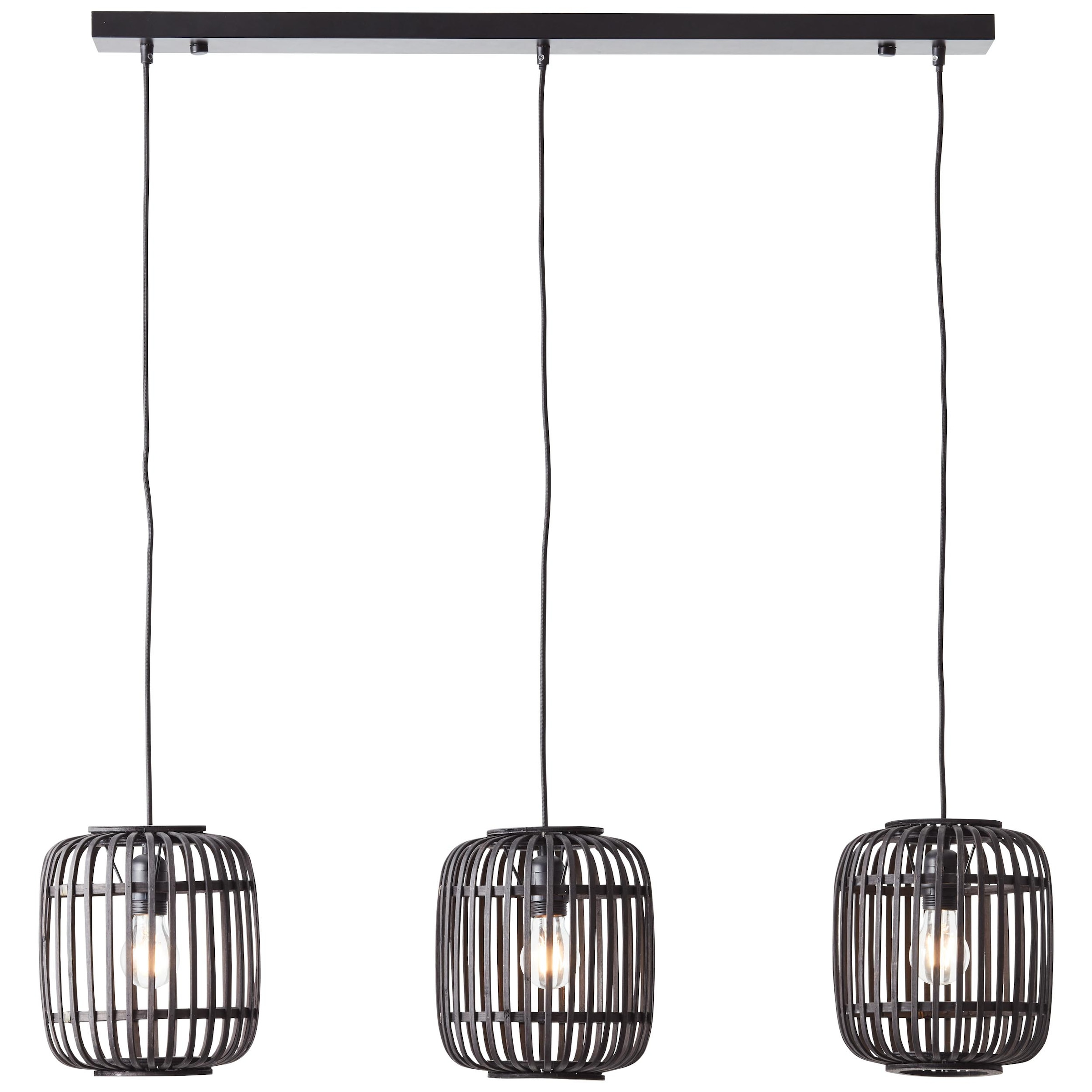 Brilliant Pendelleuchte »Woodrow«, 3 flammig, Leuchtmittel E27 | ohne Leuchtmittel, Bambus Lampe, Nature-Style, 130 x 105 cm, E27