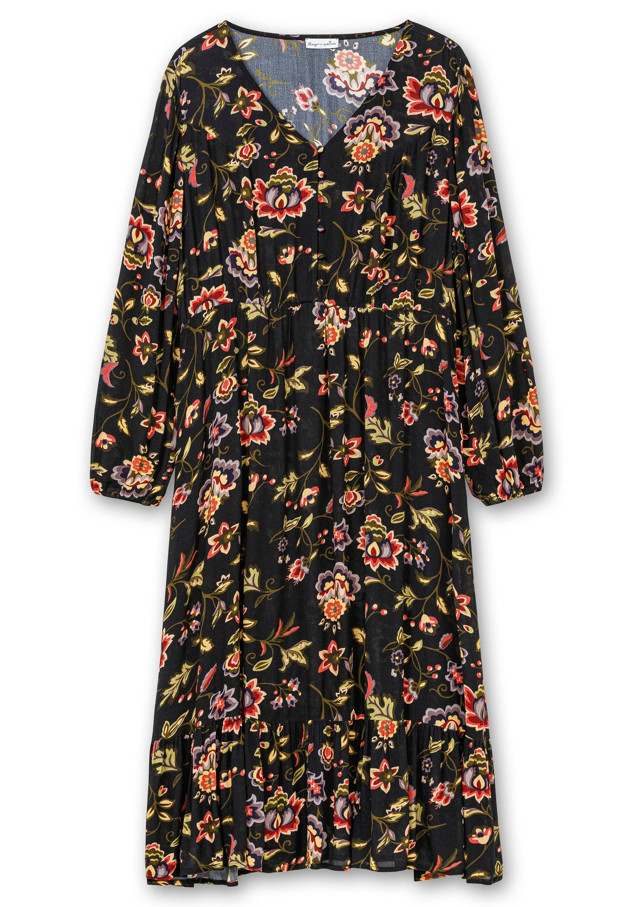Sheego Druckkleid »Midikleid mit Volant am Saum«