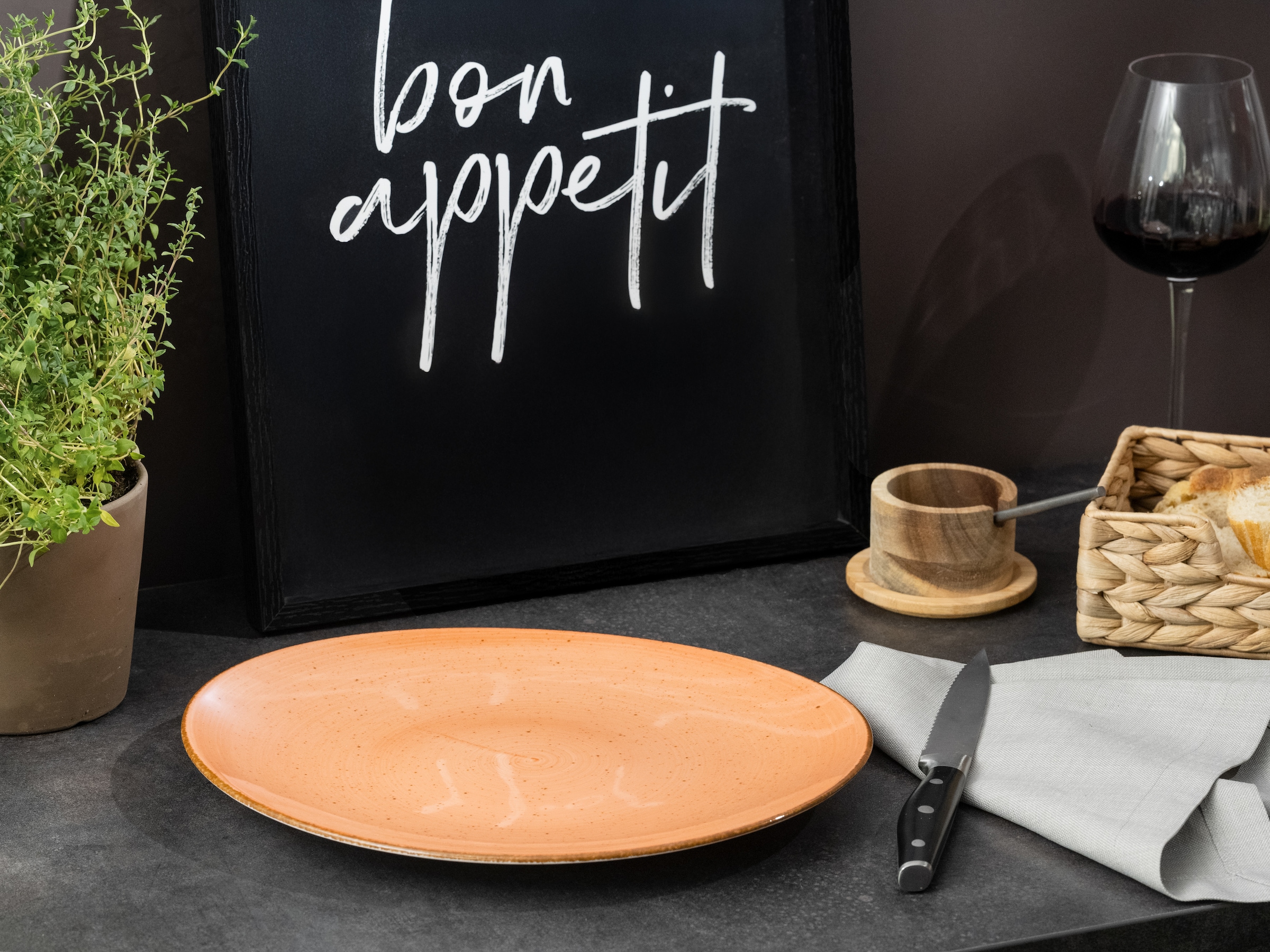 CreaTable Steakteller »Vintage Nature, Teller-Set, 4-tlg.« Naturverbundenes Design, Vielseitig einsetzbar