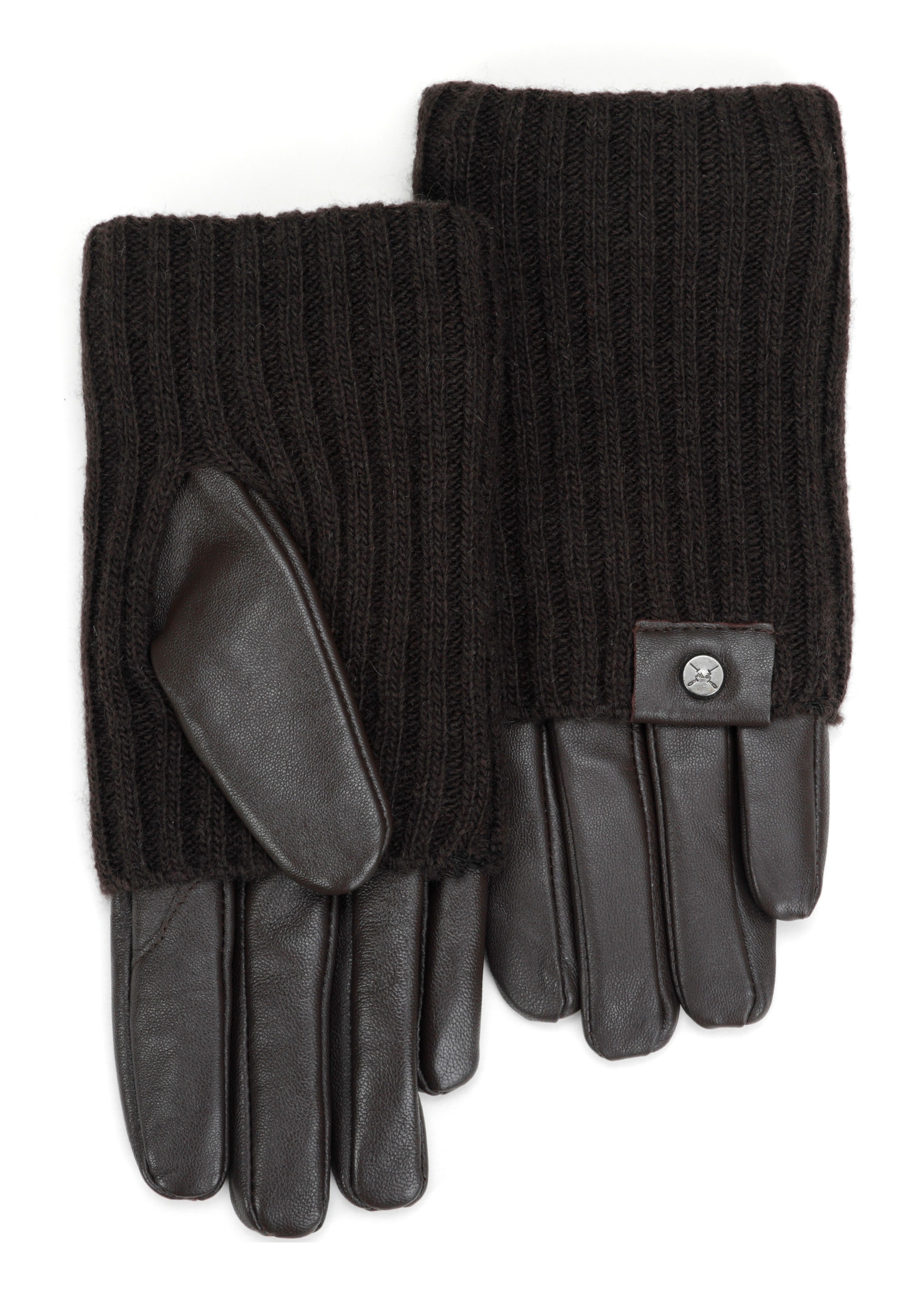 PEARLWOOD Lederhandschuhe »ROMY« 1 Paar,  Fleecefutter, als Lang-oder Kurzhandschuh zu tragen, Strickbündchen