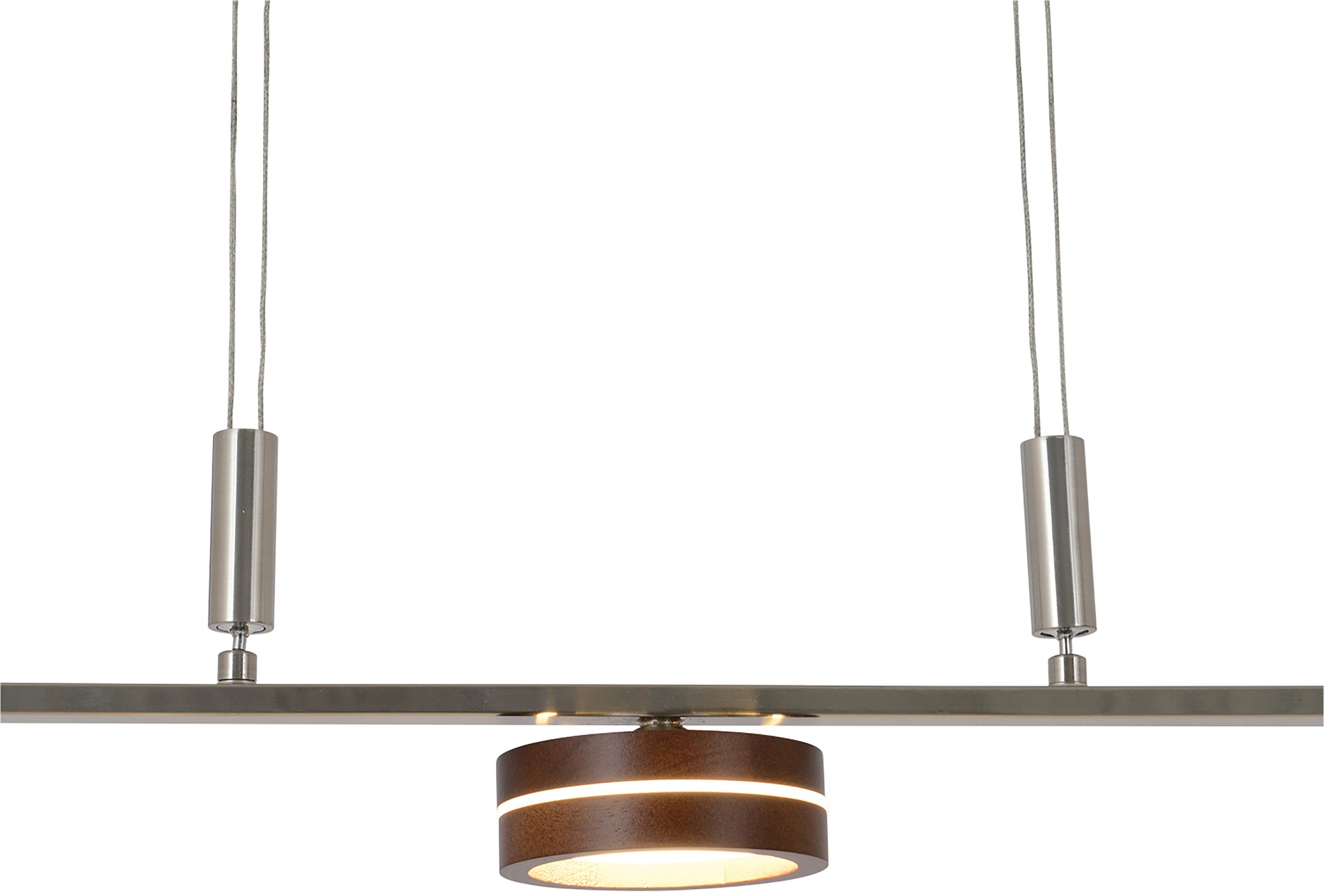 näve LED Pendelleuchte »"Triberg"«, 3 flammig, 3 flg., Schirme Holz (Eiche), Wanddimmer, Höhe verstellbar 80-150cm