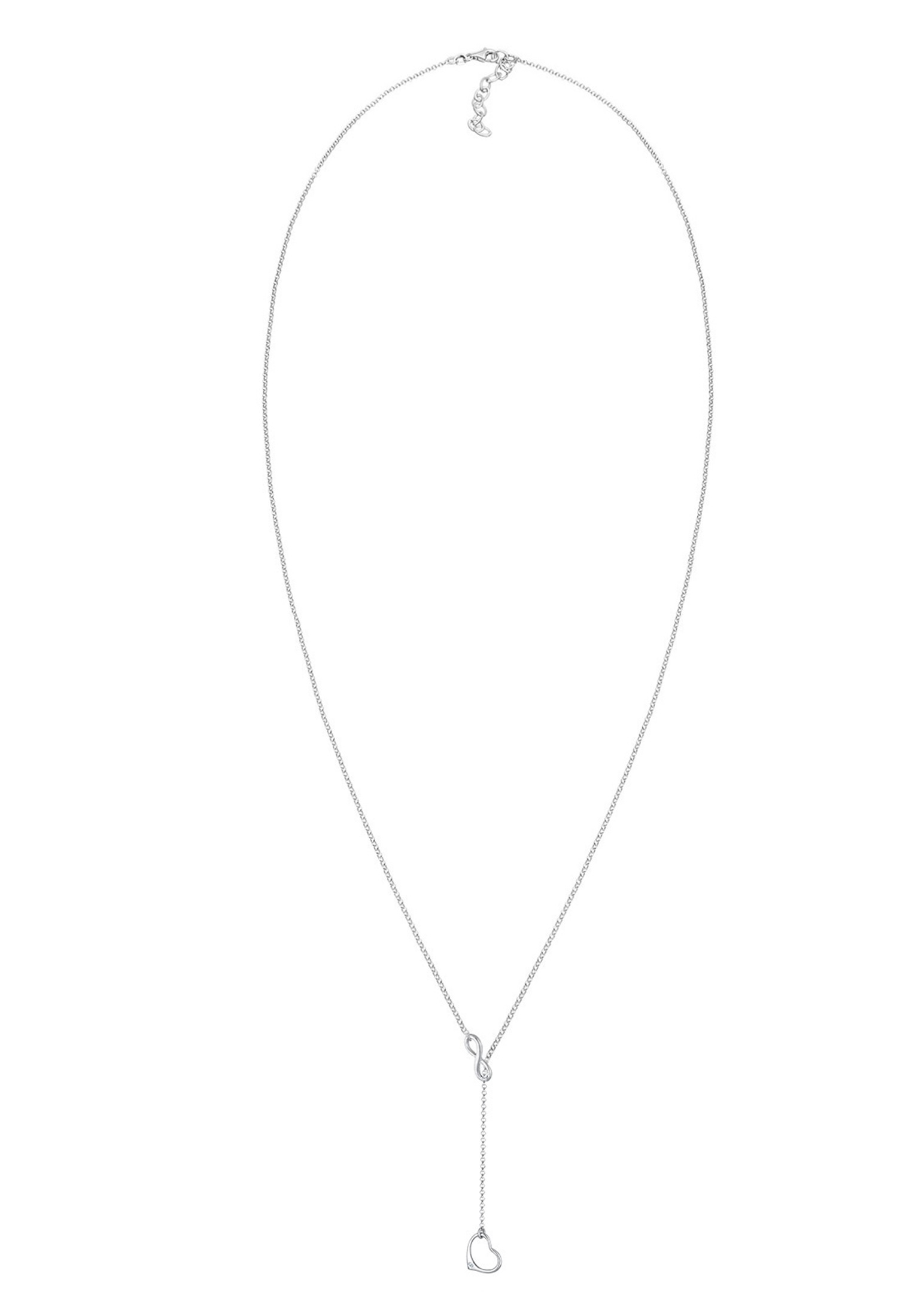 Elli DIAMONDS Y-Kette »Halskette Y-Kette Herz Infinity Diamant Weiß (0.015ct) 925 Sterling Silber«