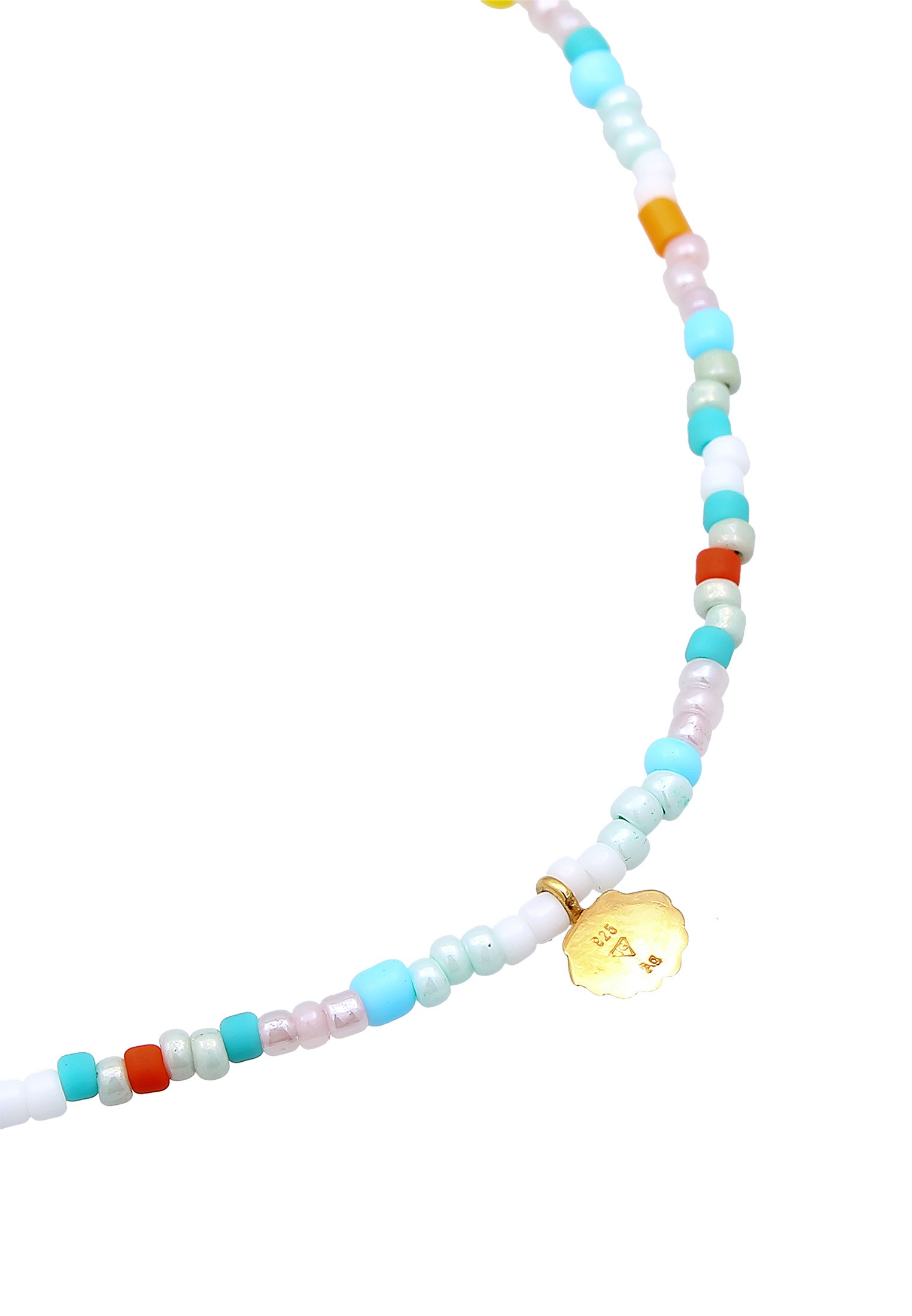 Elli Fußkette »Fußschmuck Muschel Glas Kugeln Bunt Sommer Beach 925 Silber«