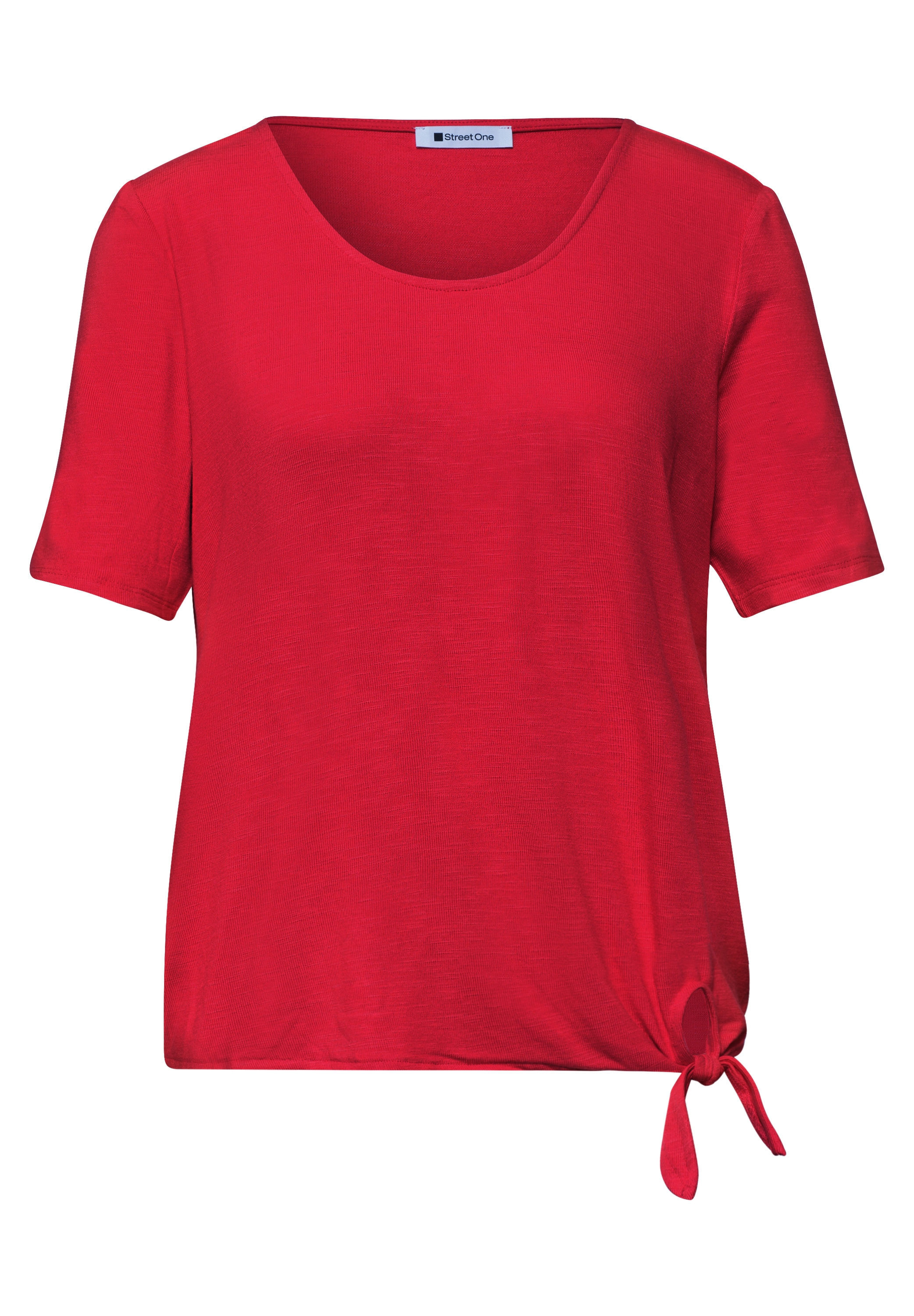 STREET ONE Kurzarmshirt Sommershirt mit Knotendetail