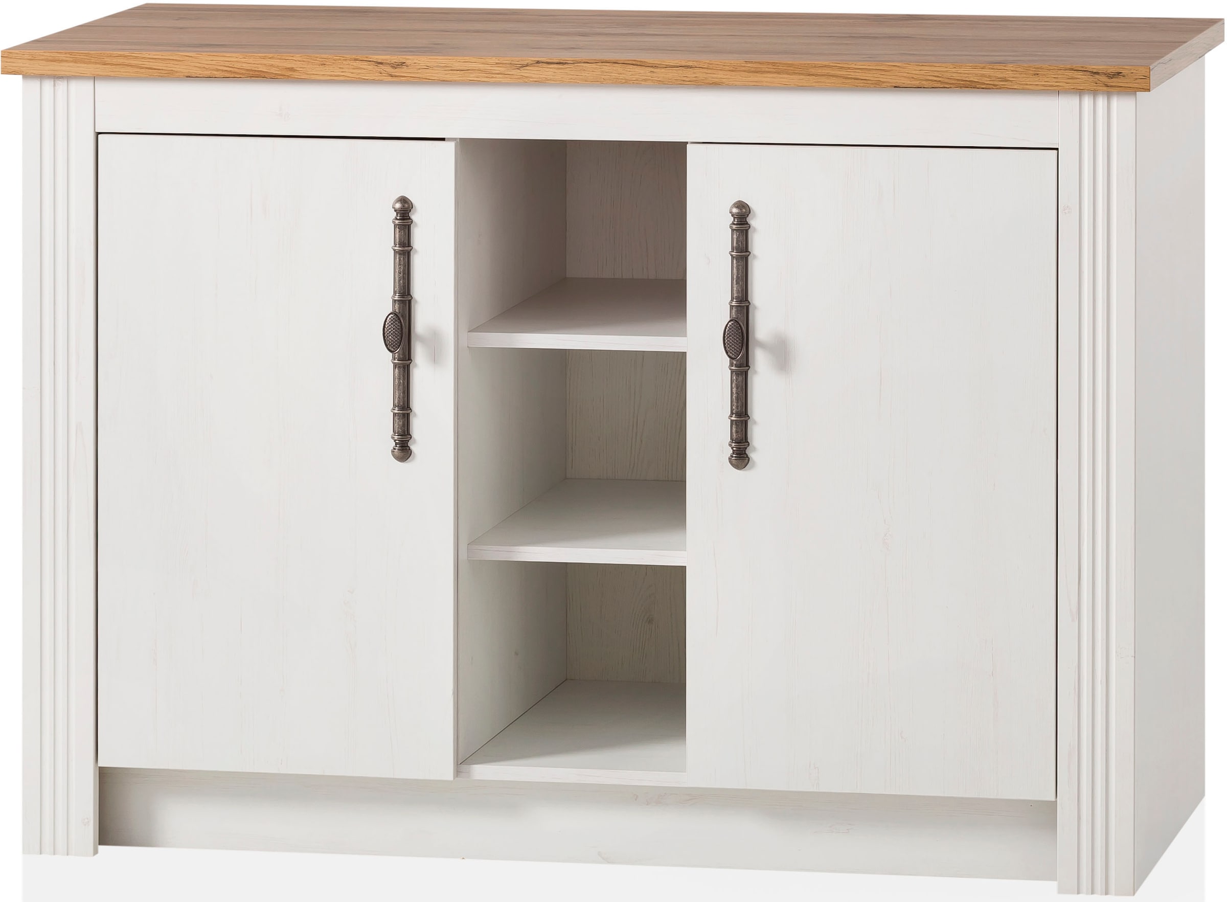 KOCHSTATION Spülenschrank »Westminster«, im romantischen Landhausstil, Breite 130 cm