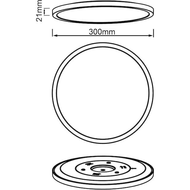 Brilliant Ø Lumen, LED bestellen 1 Shop 29,5 cm, 3-Stufen 2700 warmweiß, dimmbar, schwarz/weiß flammig-flammig, »Tuco«, im Online Panel OTTO