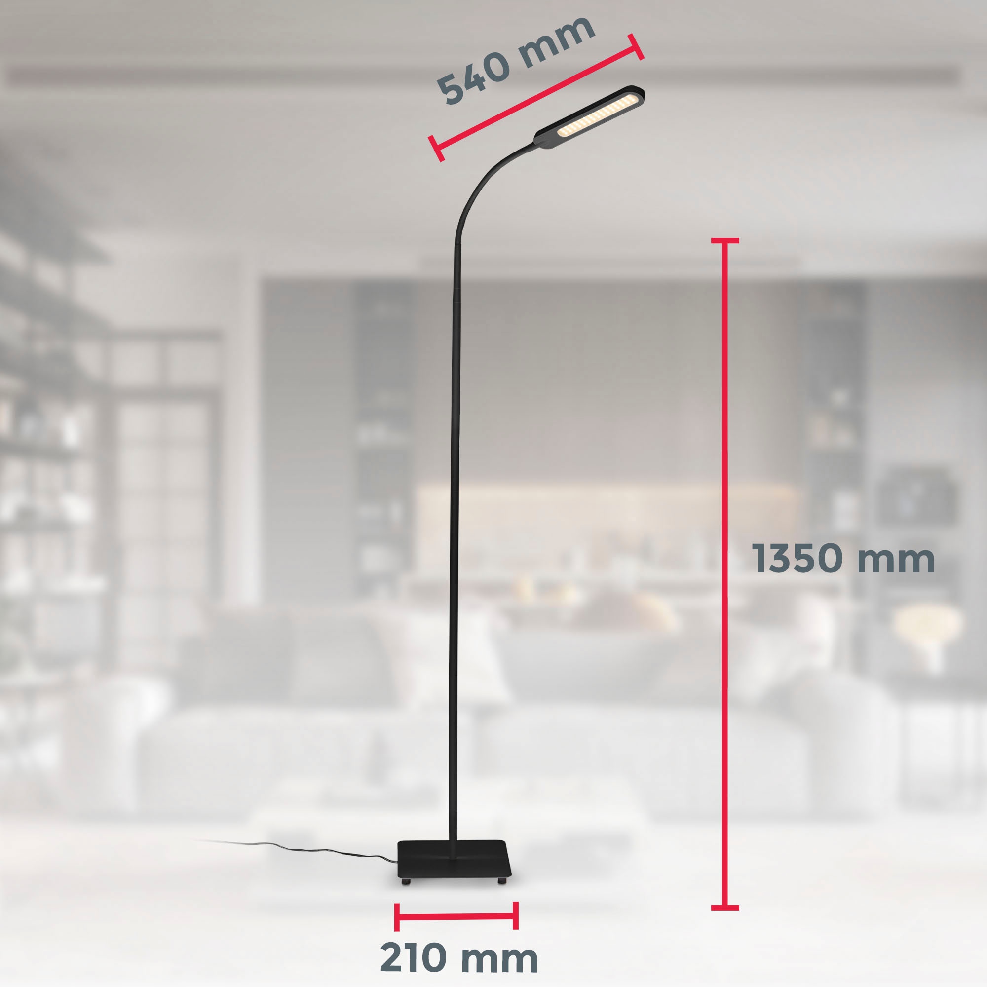 B.K.Licht LED Stehlampe und  biegsame Tischleuchte im Set