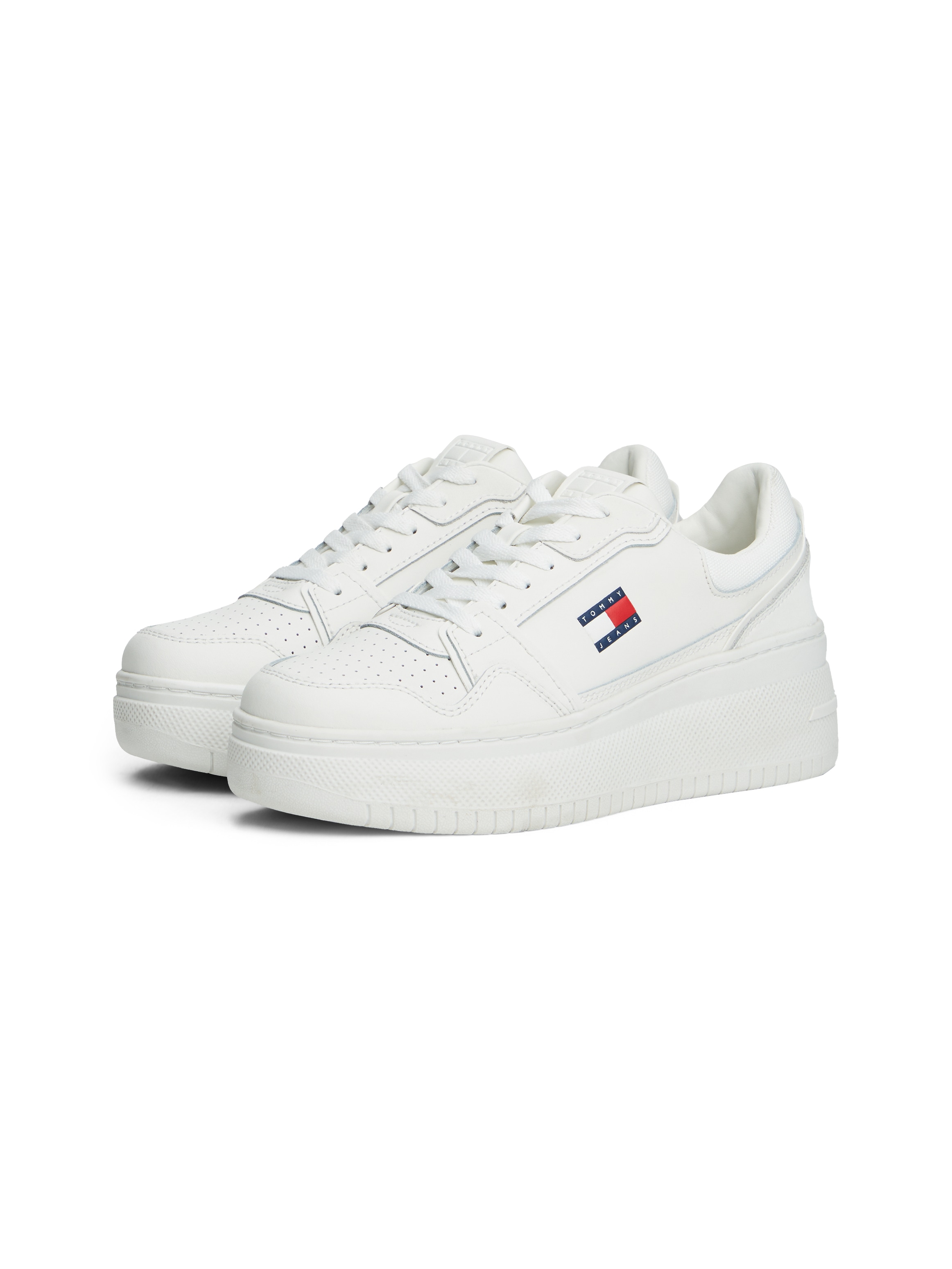 Tommy Jeans Keilsneaker »TJW RETRO BASKET FLATFORM«  , Plateau, Freizeitschuh, Schnürschuh, mit Lochmuster, im Basket-Look