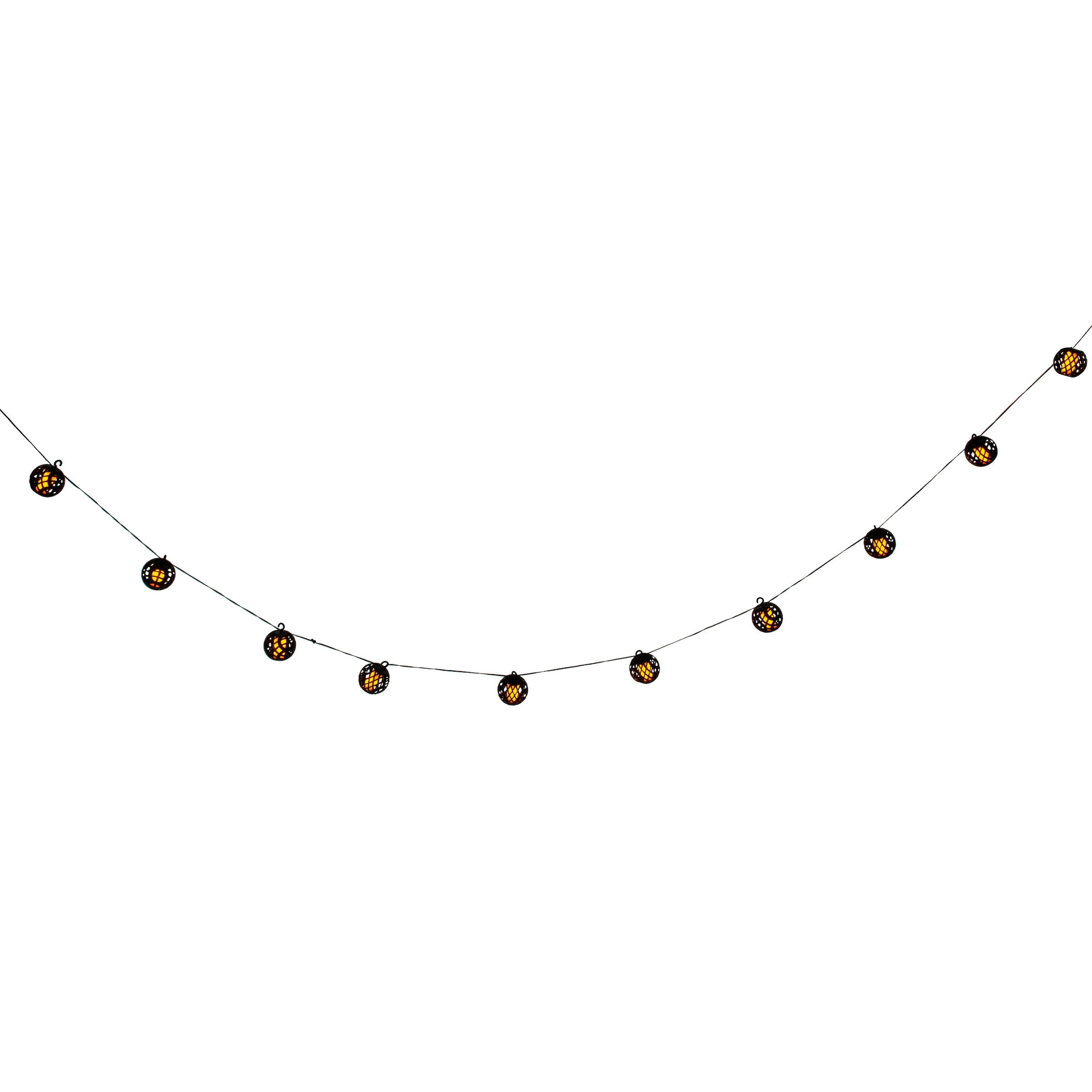 näve LED Solarleuchte »Fogo« LED-Modul 1 Stk. Warmweiß Lichterkette,10 Kugeln, Flammeneffekt, Dämmerungssensor, LED warmweiß
