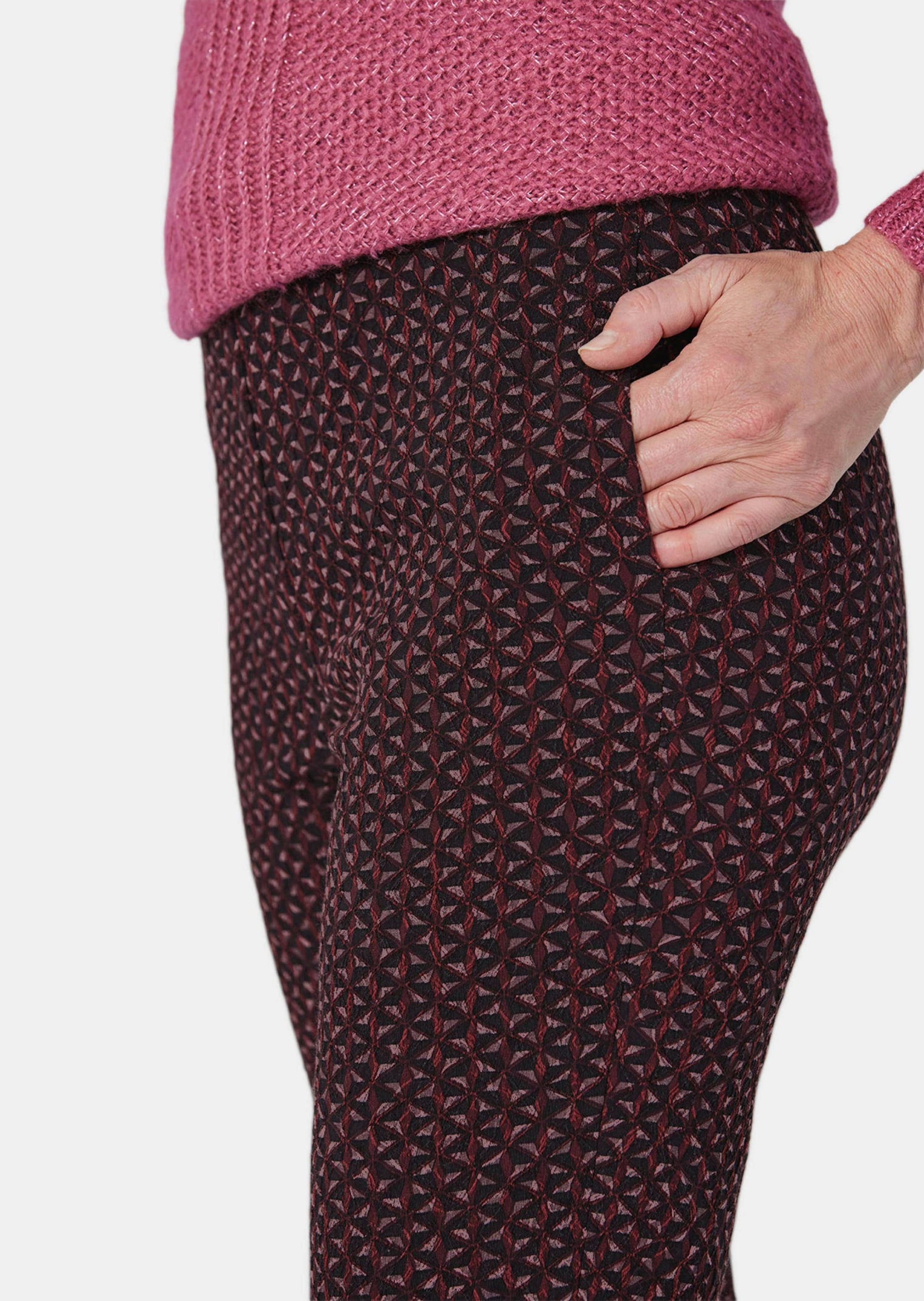 GOLDNER 2-in-1-Hose »Kurzgröße Druckhose LOUISA mit Jacquard-Muster«