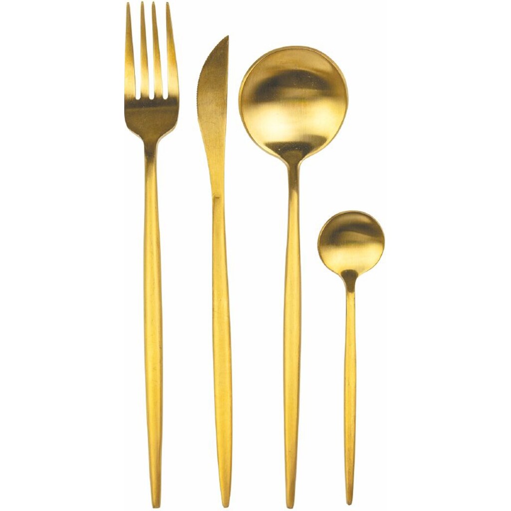 Villa d'Este Besteck-Set »Preciosa satiniert«, (Set, 24 tlg.), Essbesteck-Set, 24-teilig, für 6 Personen, Edelstahl 18/0, satiniert