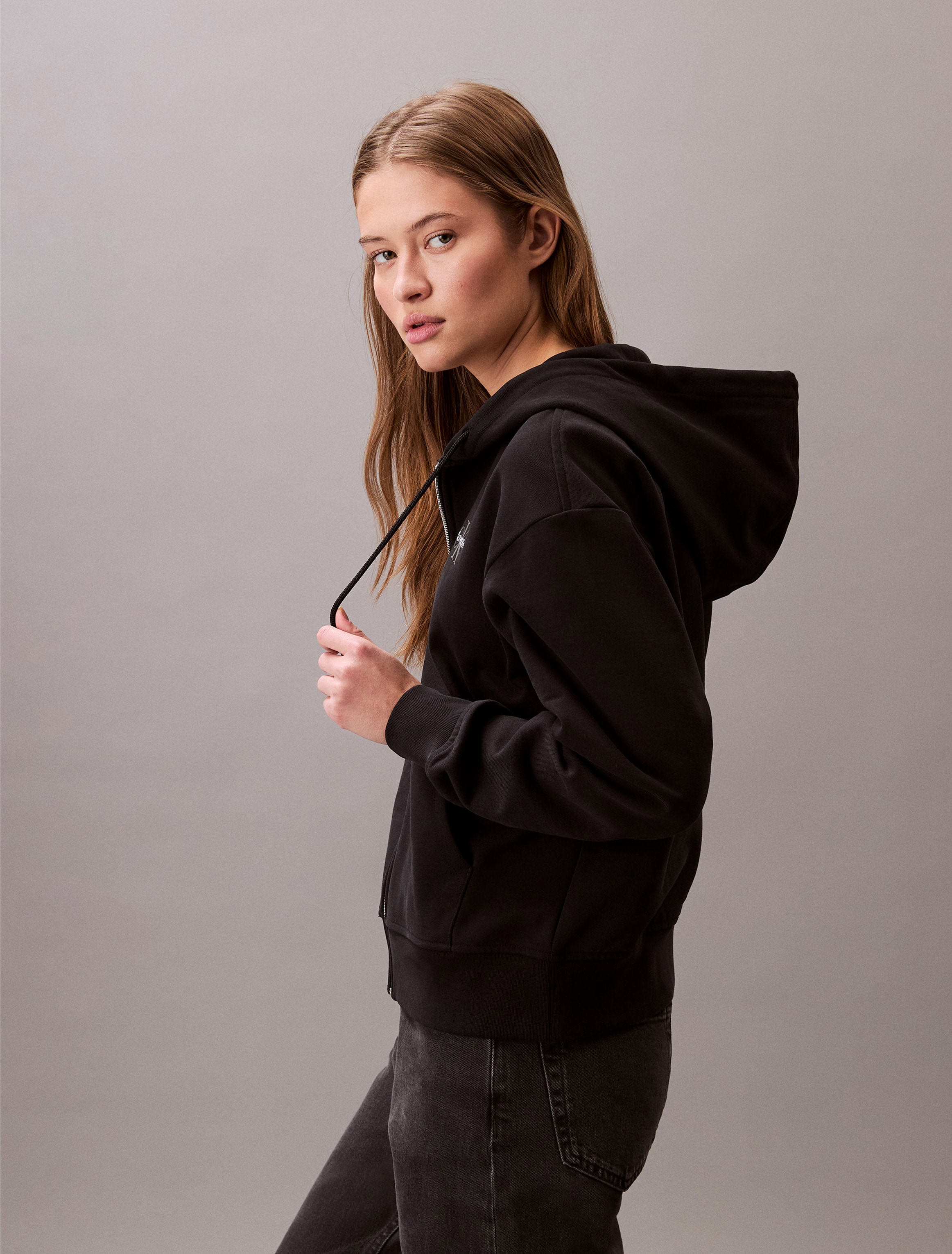 Calvin Klein Jeans Sweatjacke »MNLG FRNCH TRRY FZ B«, Mit Rundhalsausschnitt