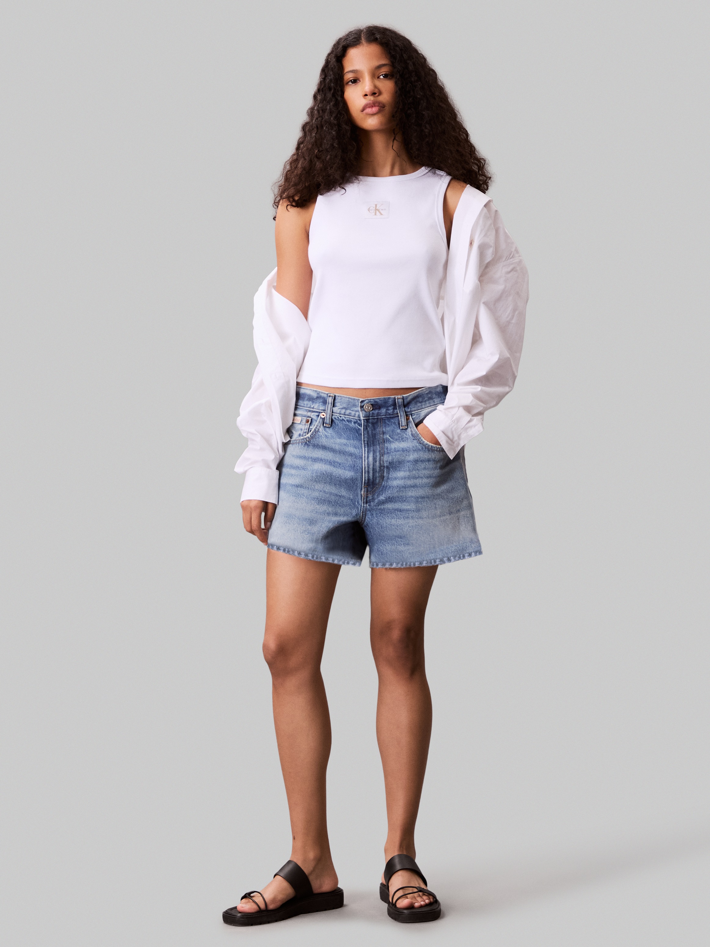 Calvin Klein Jeans Tanktop »A - WVN LBL 2X2 CTTN« Mit Rundhalsausschnitt