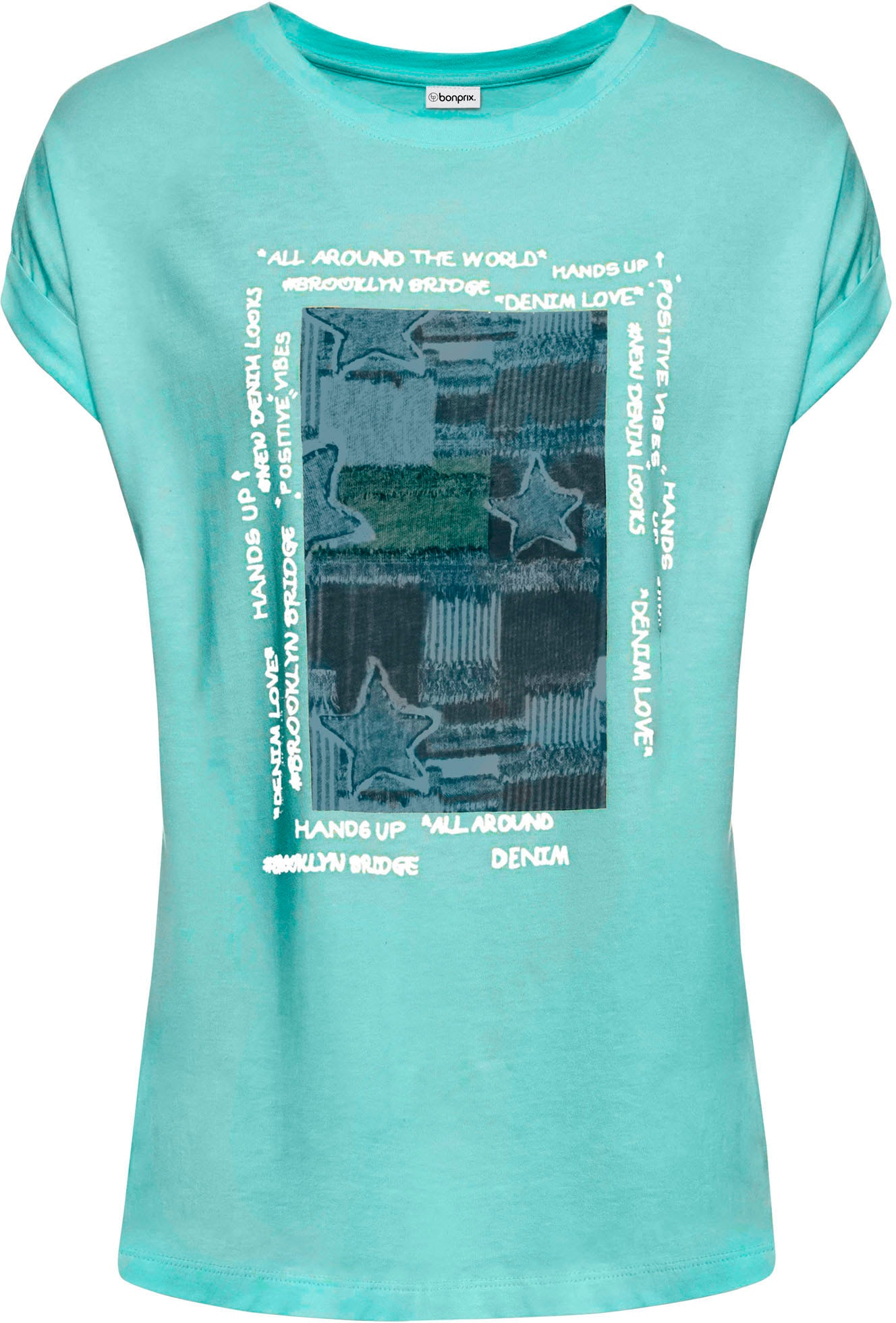 bonprix T-Shirt Regular Fit, Kurzarm-Design, aus Viskose-Mix