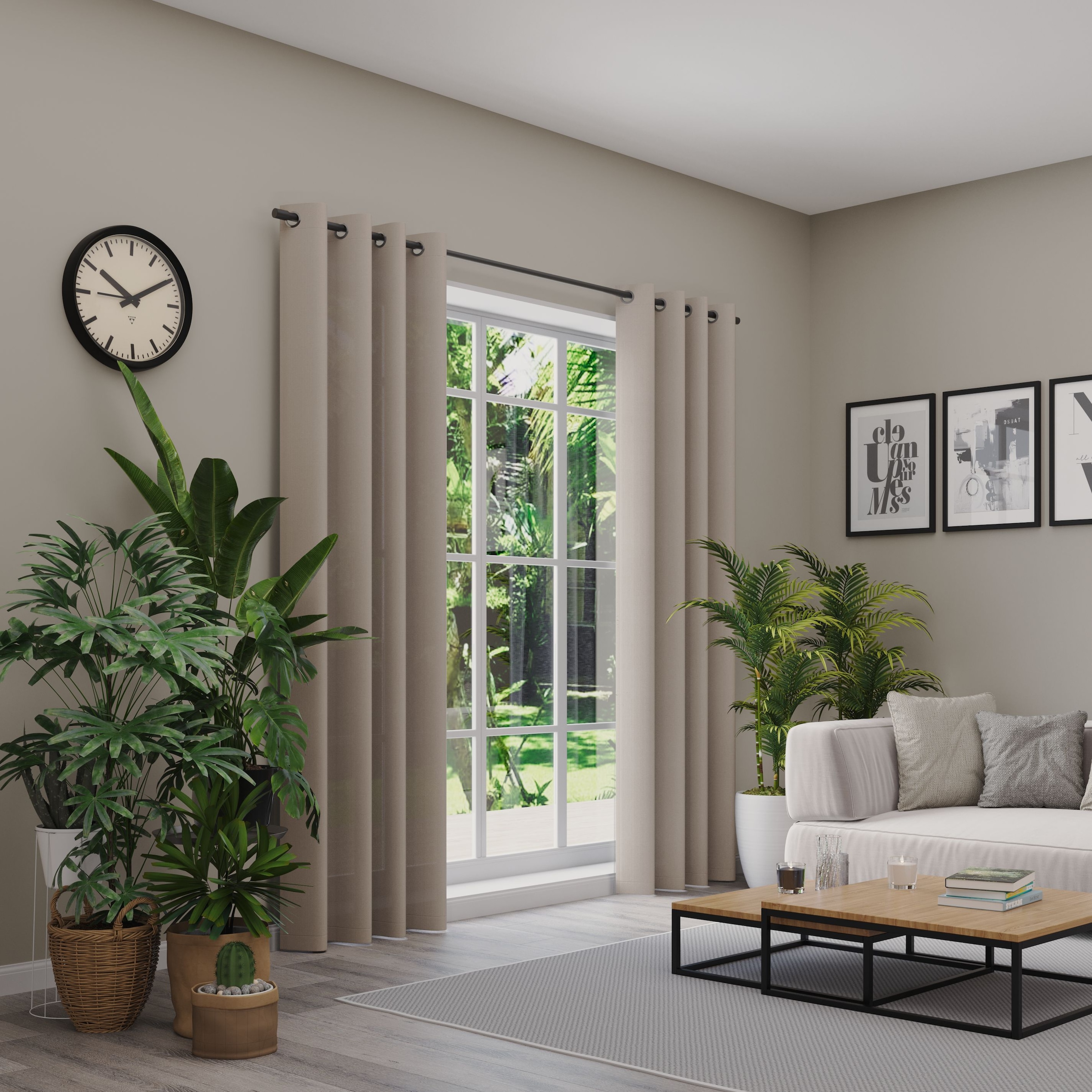 Neutex For You! Vorhang »Linessa« Ösen 1 Stk. tlg. Ösenschal mit Metallösen, Breite 137 cm, nach Maß in beige